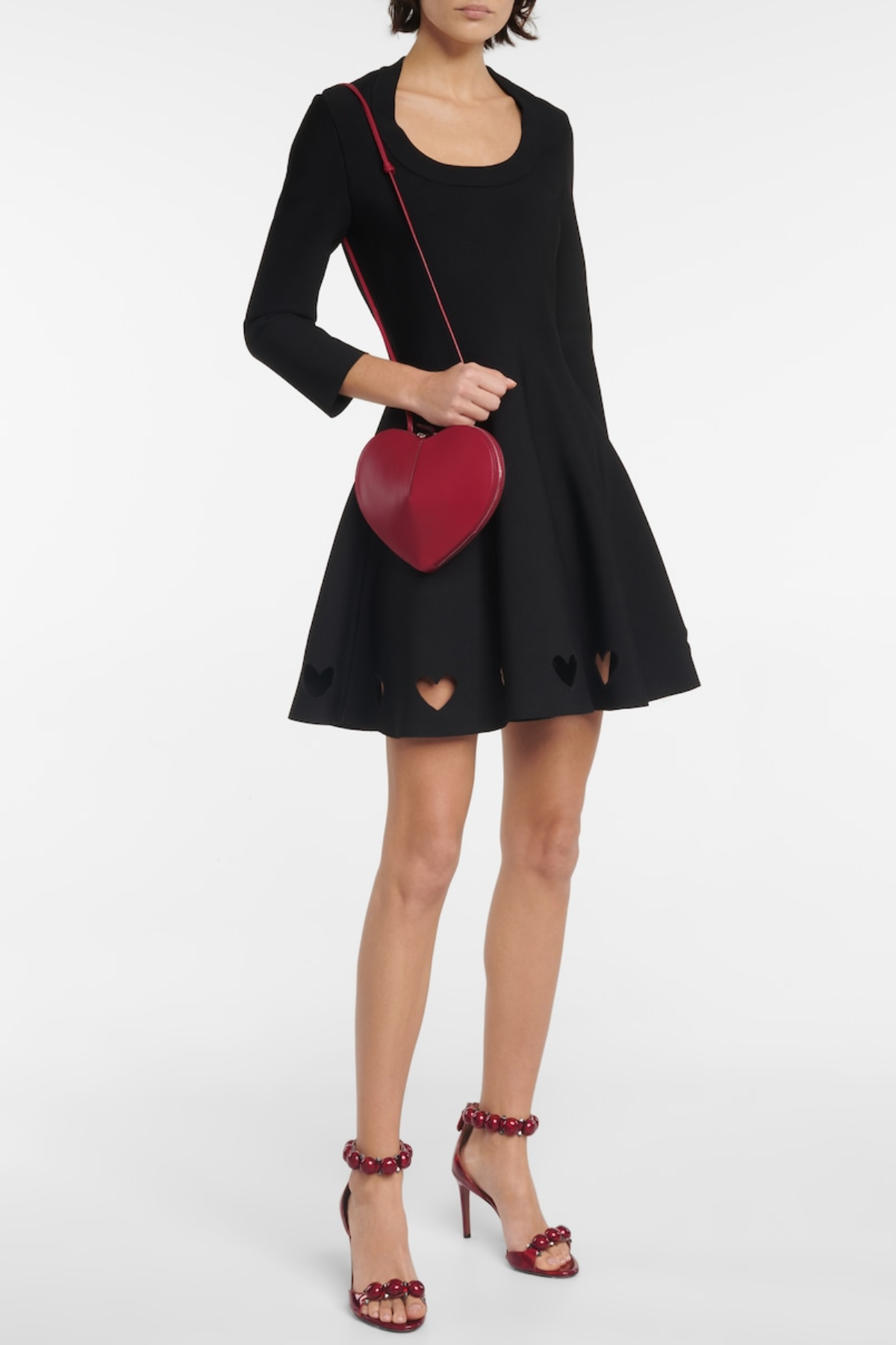 Kyaia Heart Leather Shoulder Bag - Red