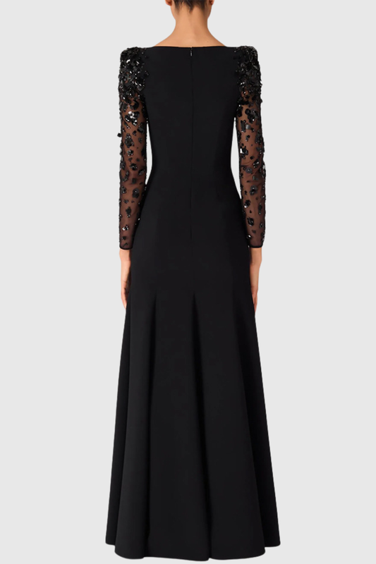 Lafay Sequin Embellished Maxi Dress - Black