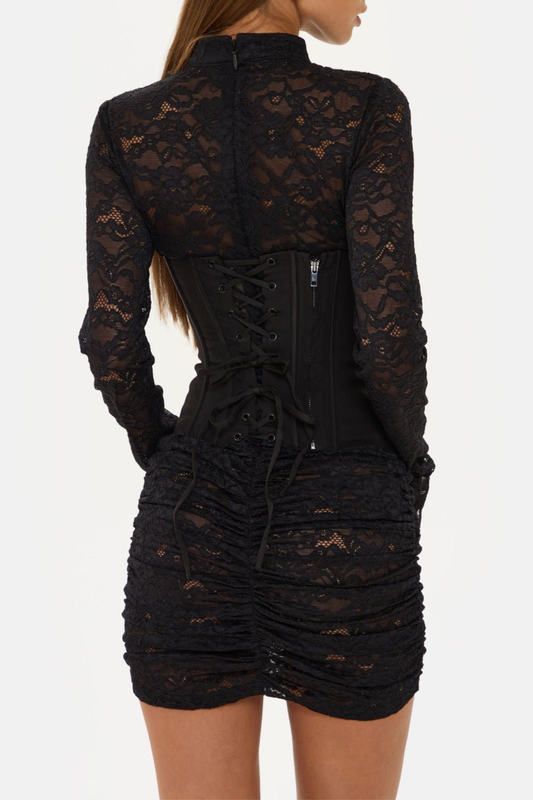 Leade Lace Corset Cutout Mini Dress