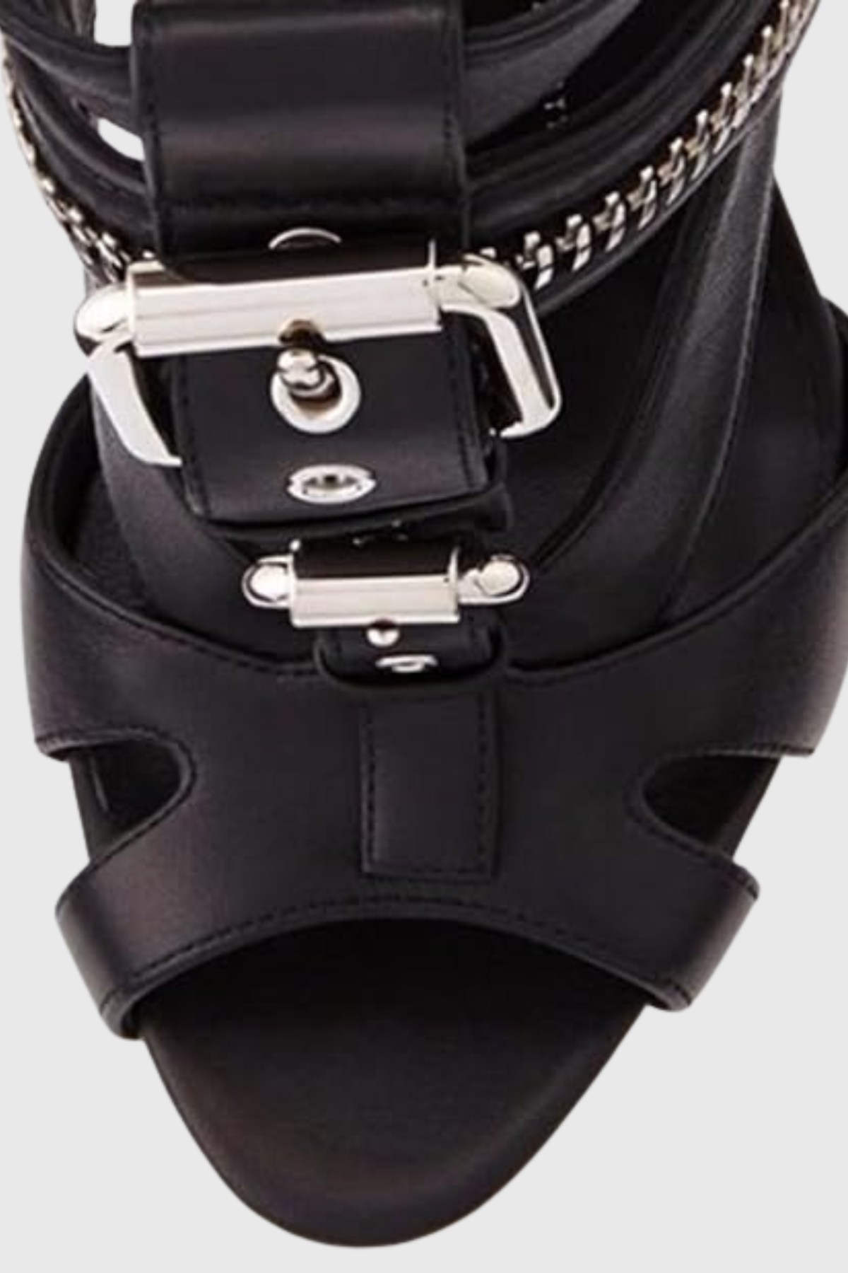 Learta Buckle Zip T Strap Sandals - Black