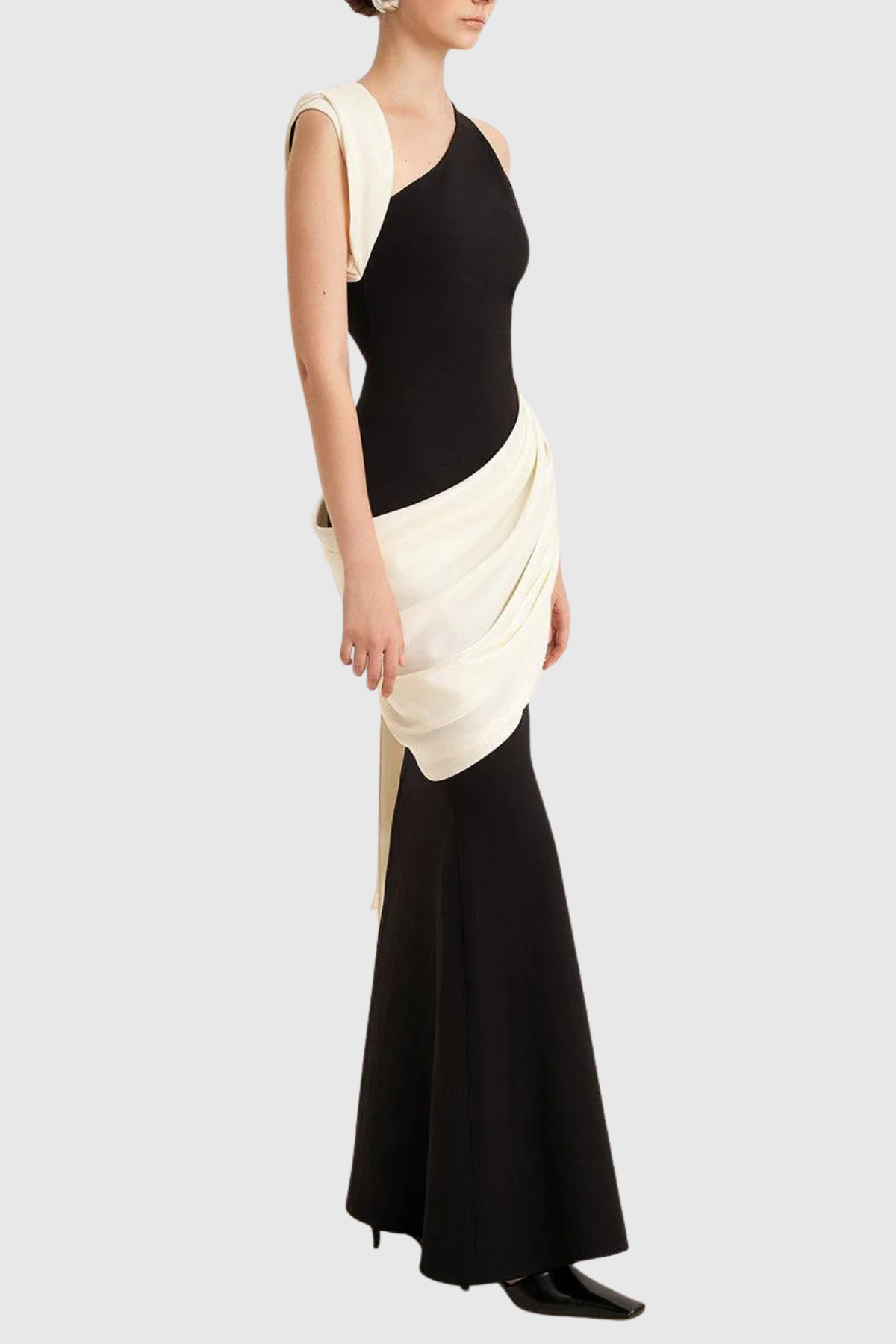 Leontine Asymmetric Ruched Maxi Dress