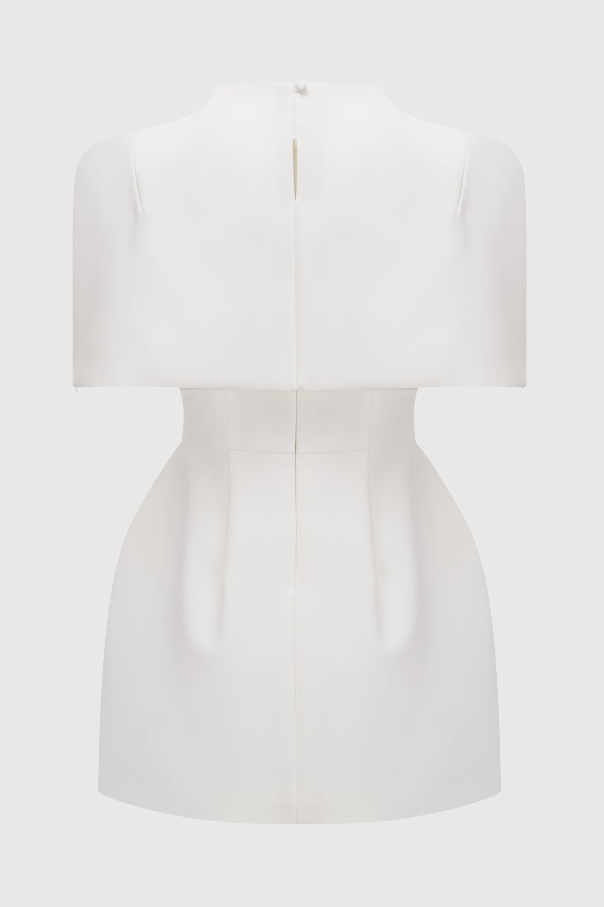 Letaia Cape Structured Mini Dress - White