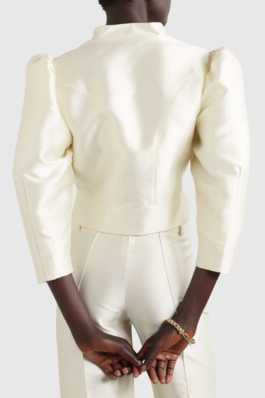 Liama Puff Cropped Jacket - White