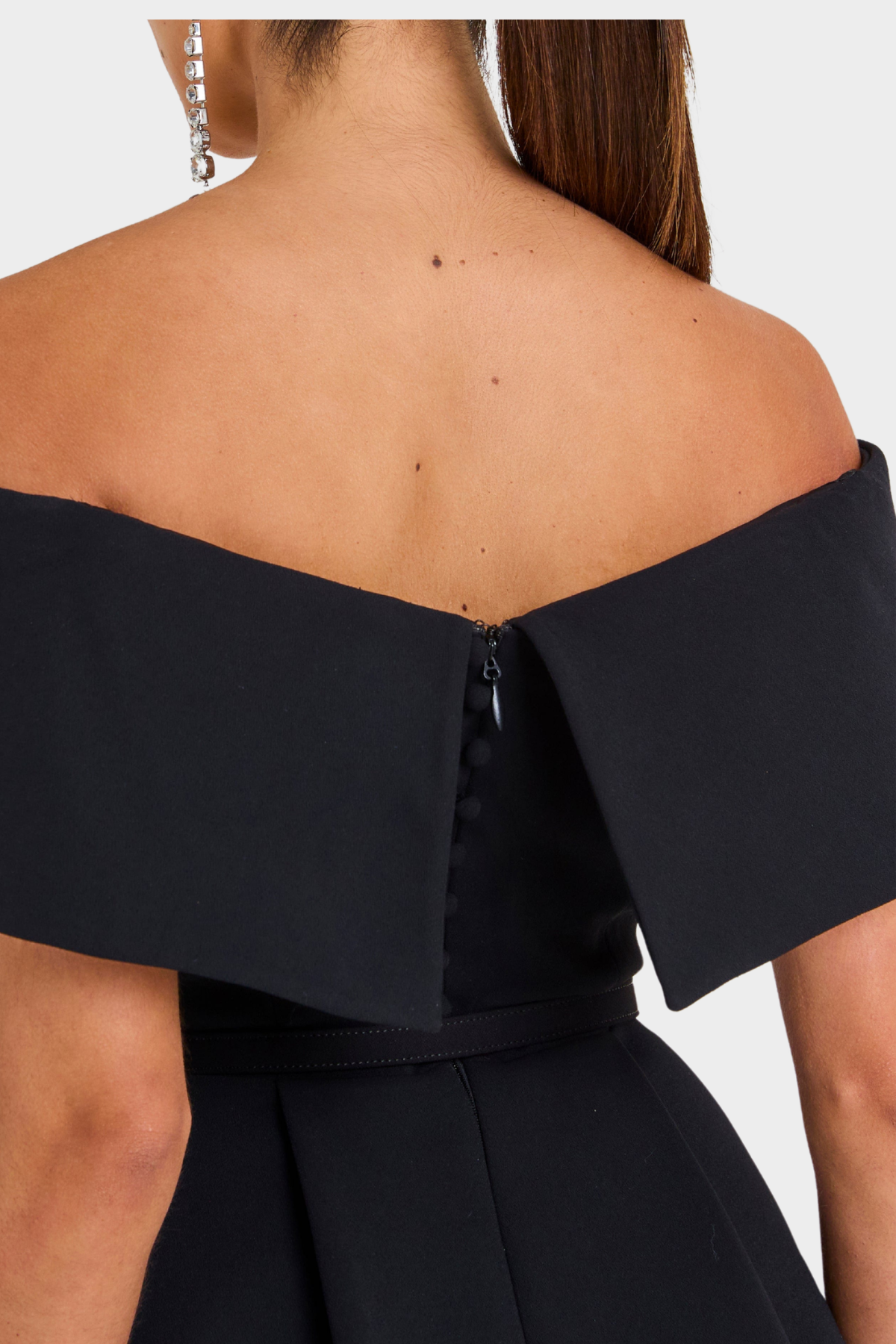 Libbi Off Shoulder Belted Mini Dress - Black