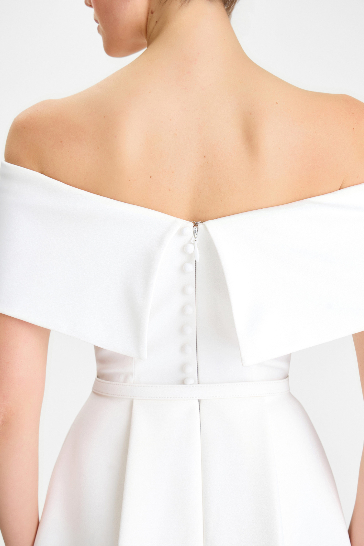 Libbi Off Shoulder Belted Mini Dress - White