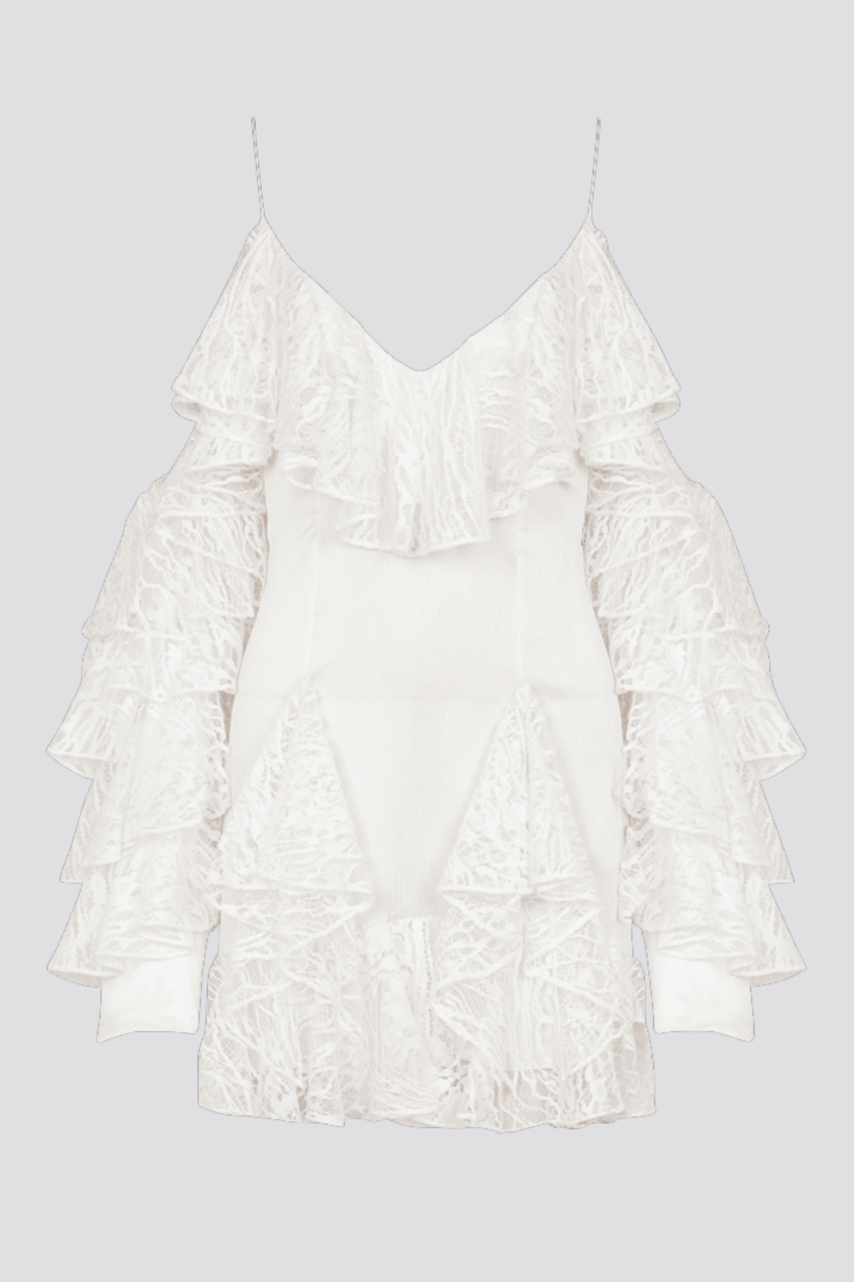 Limbo Lace Ruffle Mini Dress