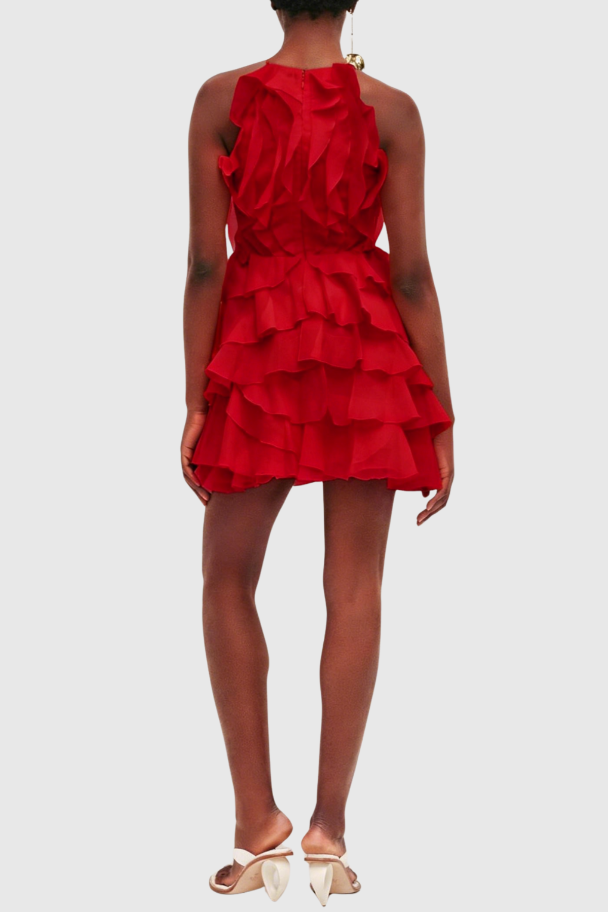 Lorca Ruffle Layered Mini Dress - Red