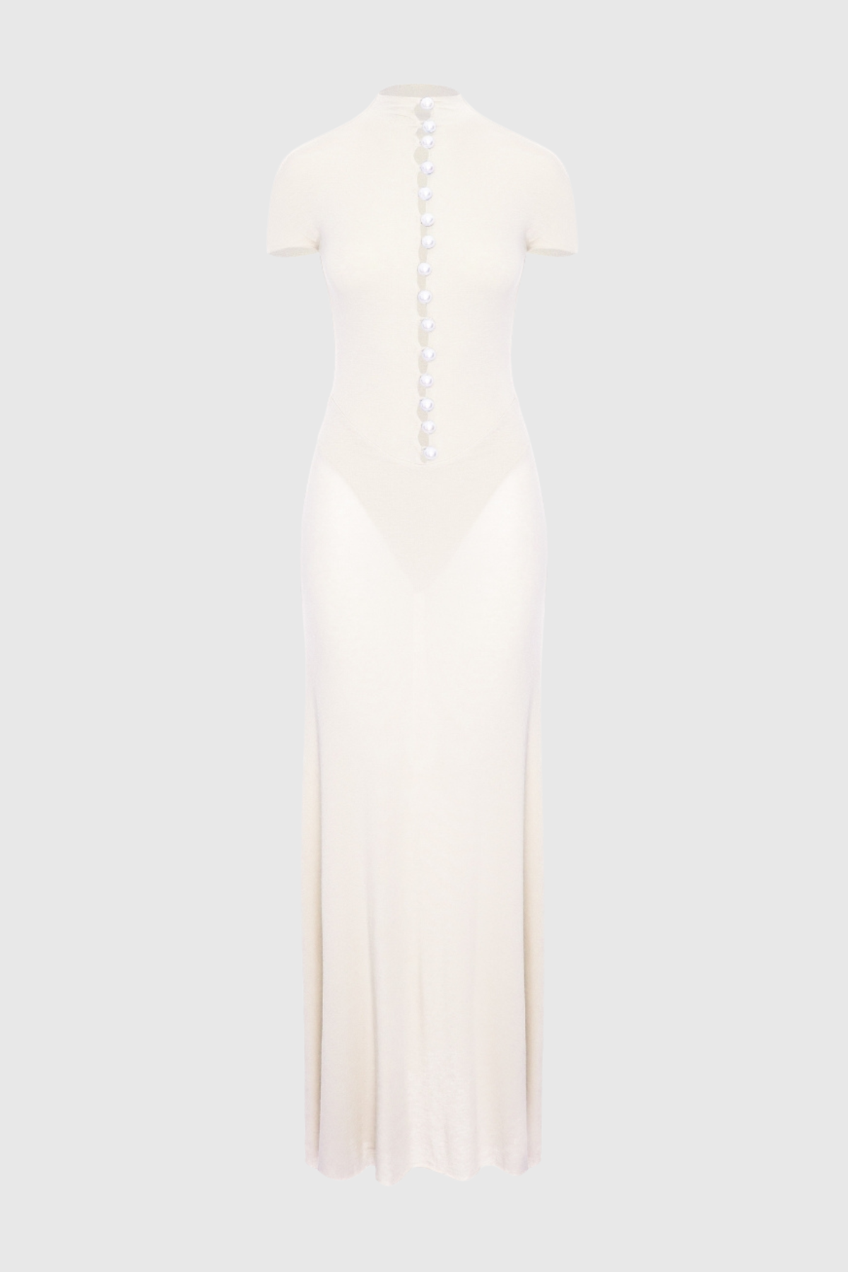 Lornate Pearl Embellished Maxi Dress - White