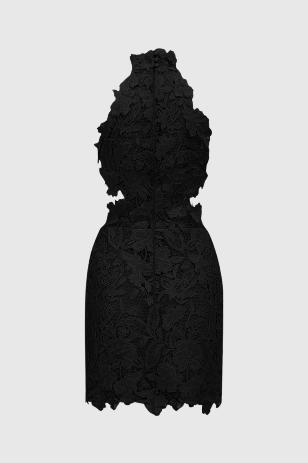 Makena Floral Lace Mini Dress - Black