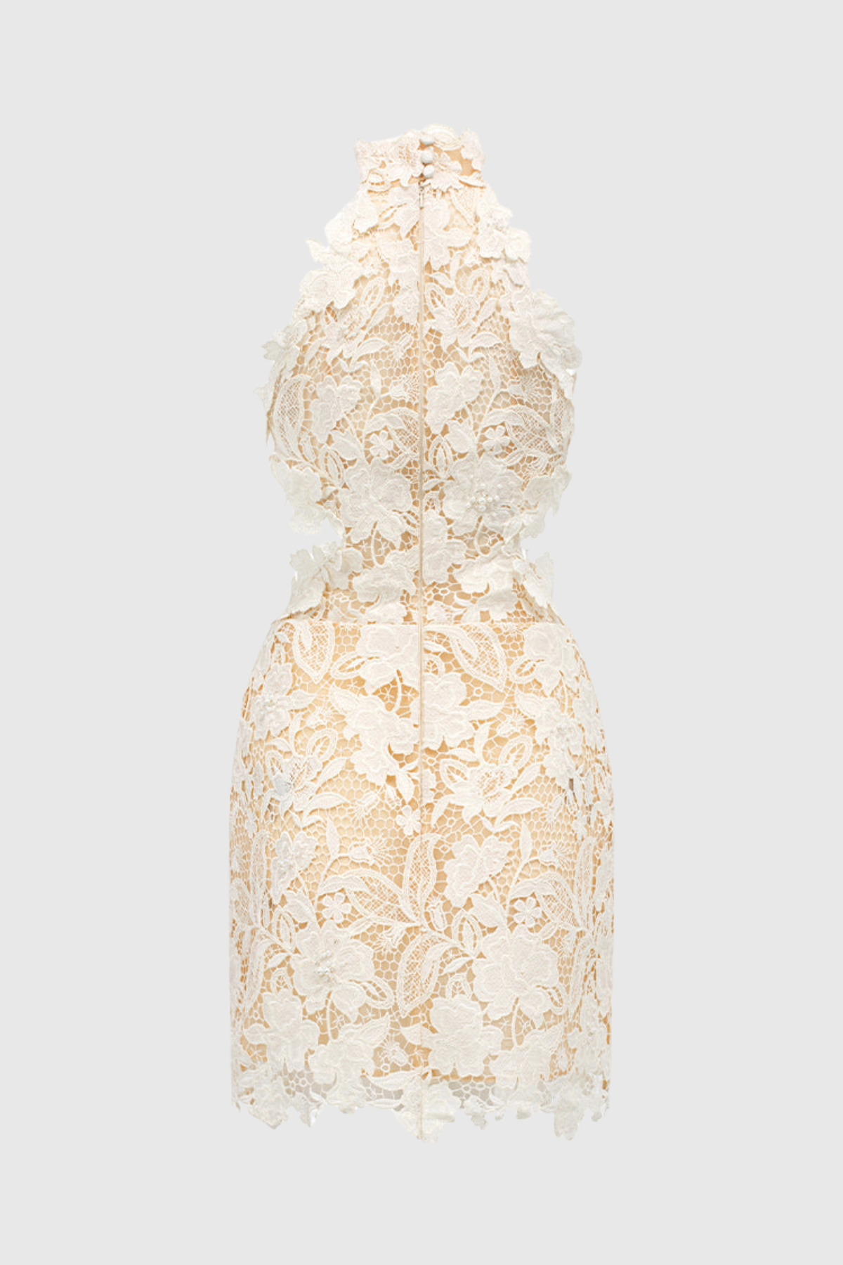 Makena Floral Lace Mini Dress - White