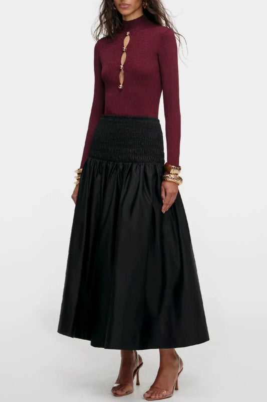 Malca Cutout Knit Top - Wine