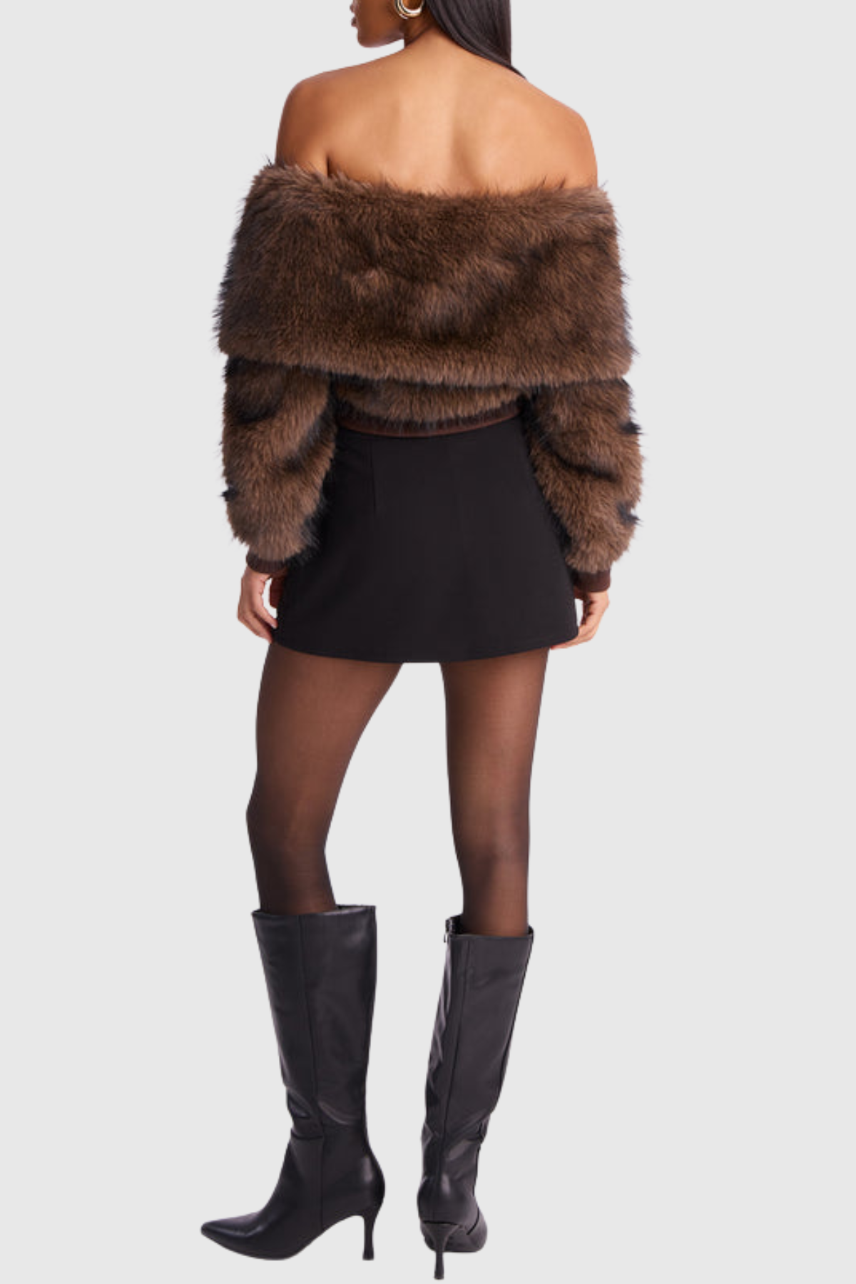 Manju Faux Fur Off Shoulder Top