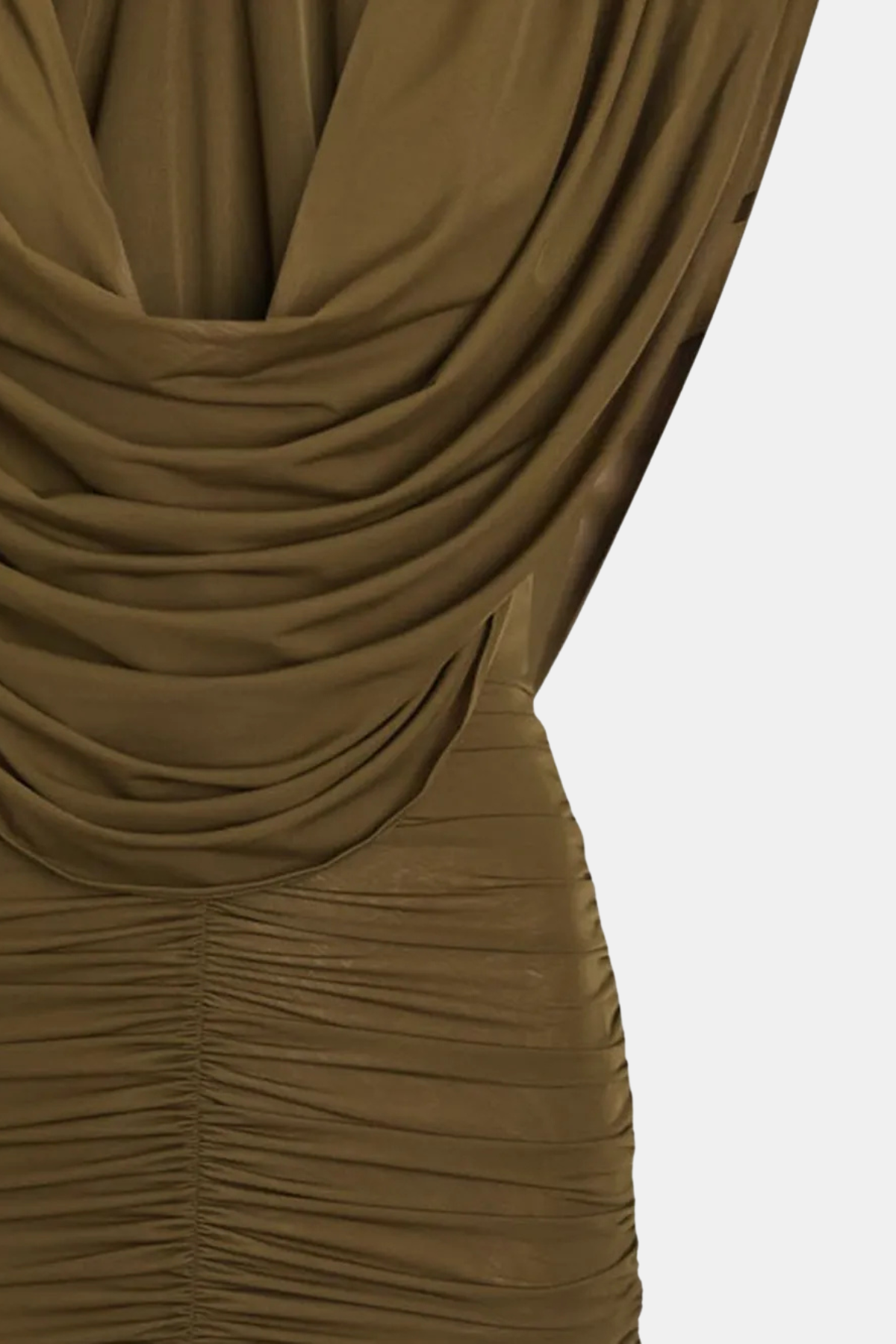 Marvel Cowl-neck Ruched Maxi Dress