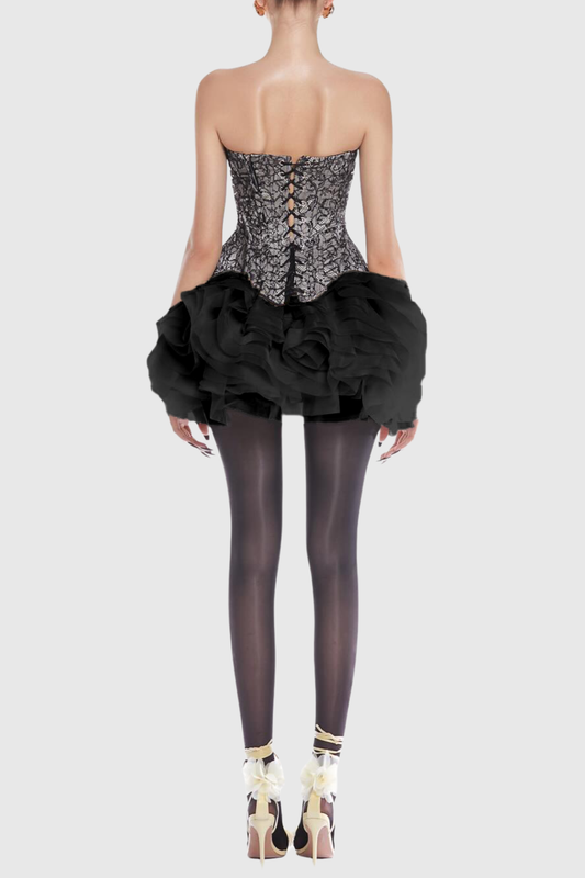 Mawar Lace Corset - Black