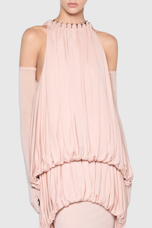 Mbba Sleeveless Ruched Maxi Dress - Pink