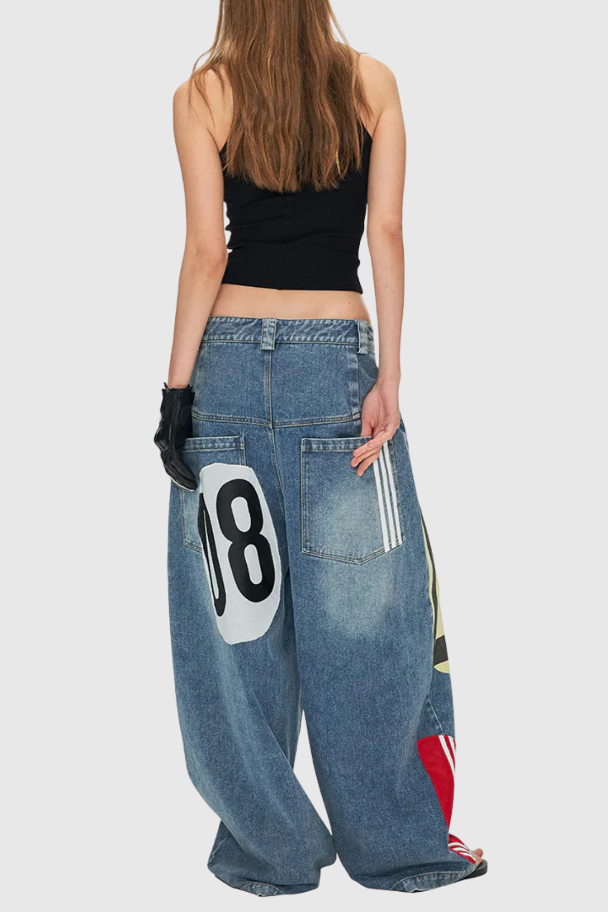 Meilani Deconstructed Patchwork Jeans - Blue