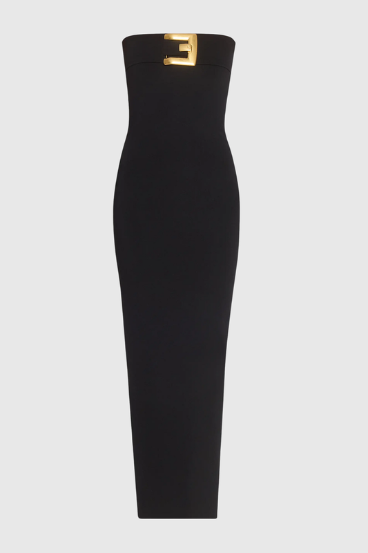 Mollee Strapless Belt-embellished Maxi Dress