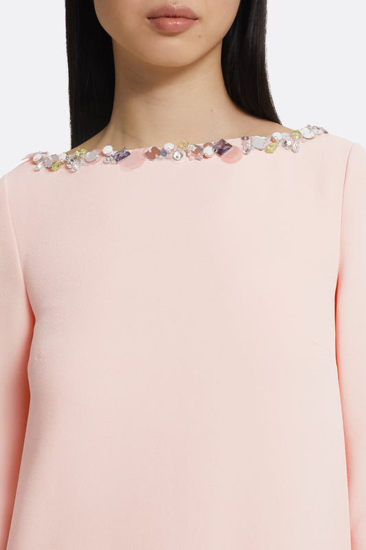 Nahma Rhinestone Embellished Maxi Dress - Pink