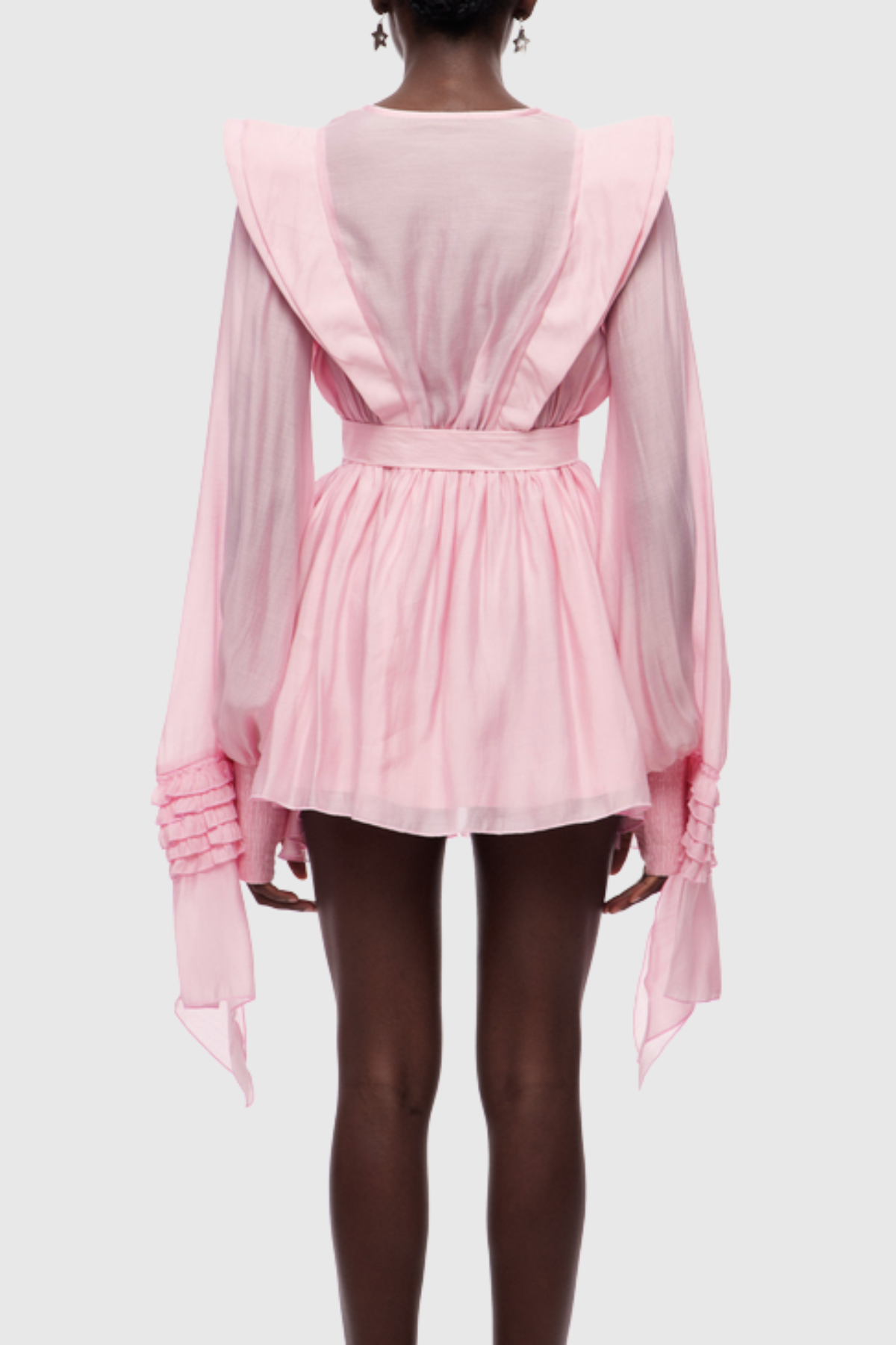 Nalena Ruffle Cutout Mini Dress - Pink