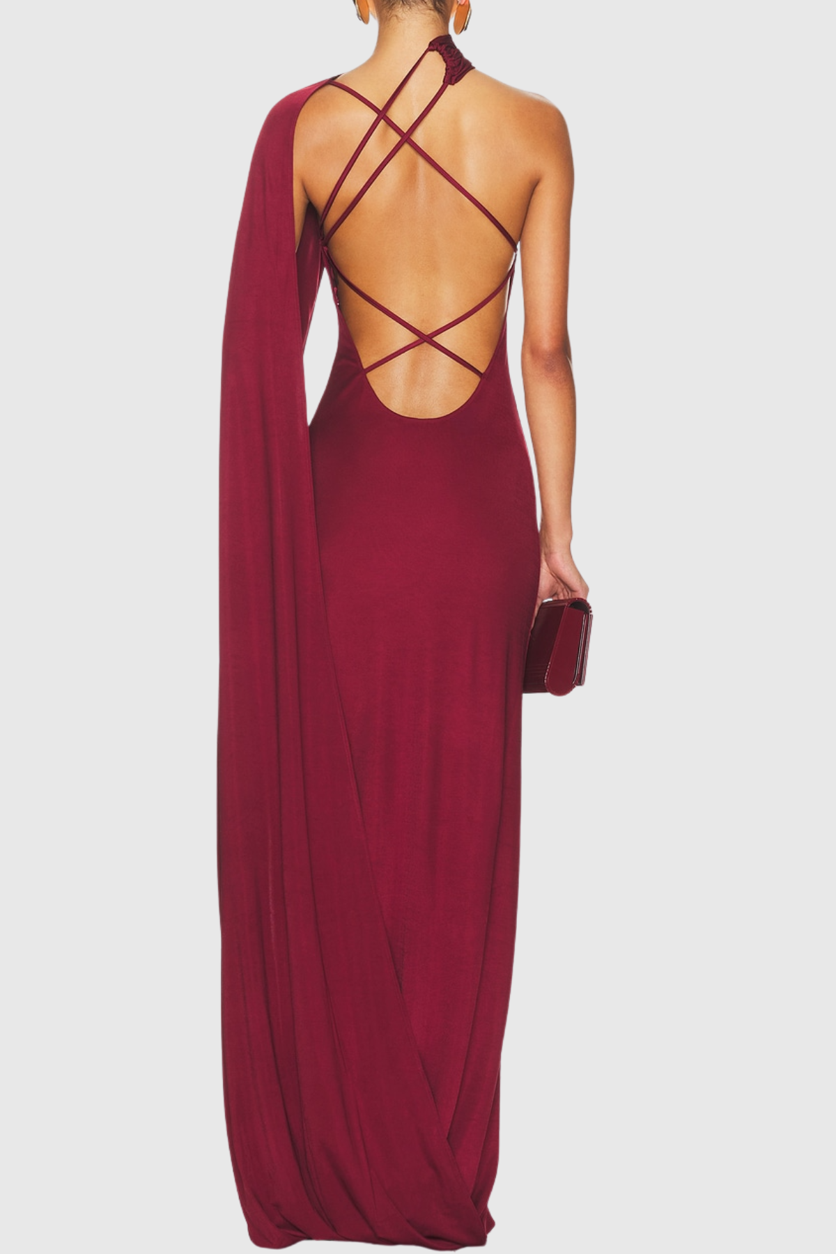 Narcisa Asymmetric Draped Scarf Maxi Dress