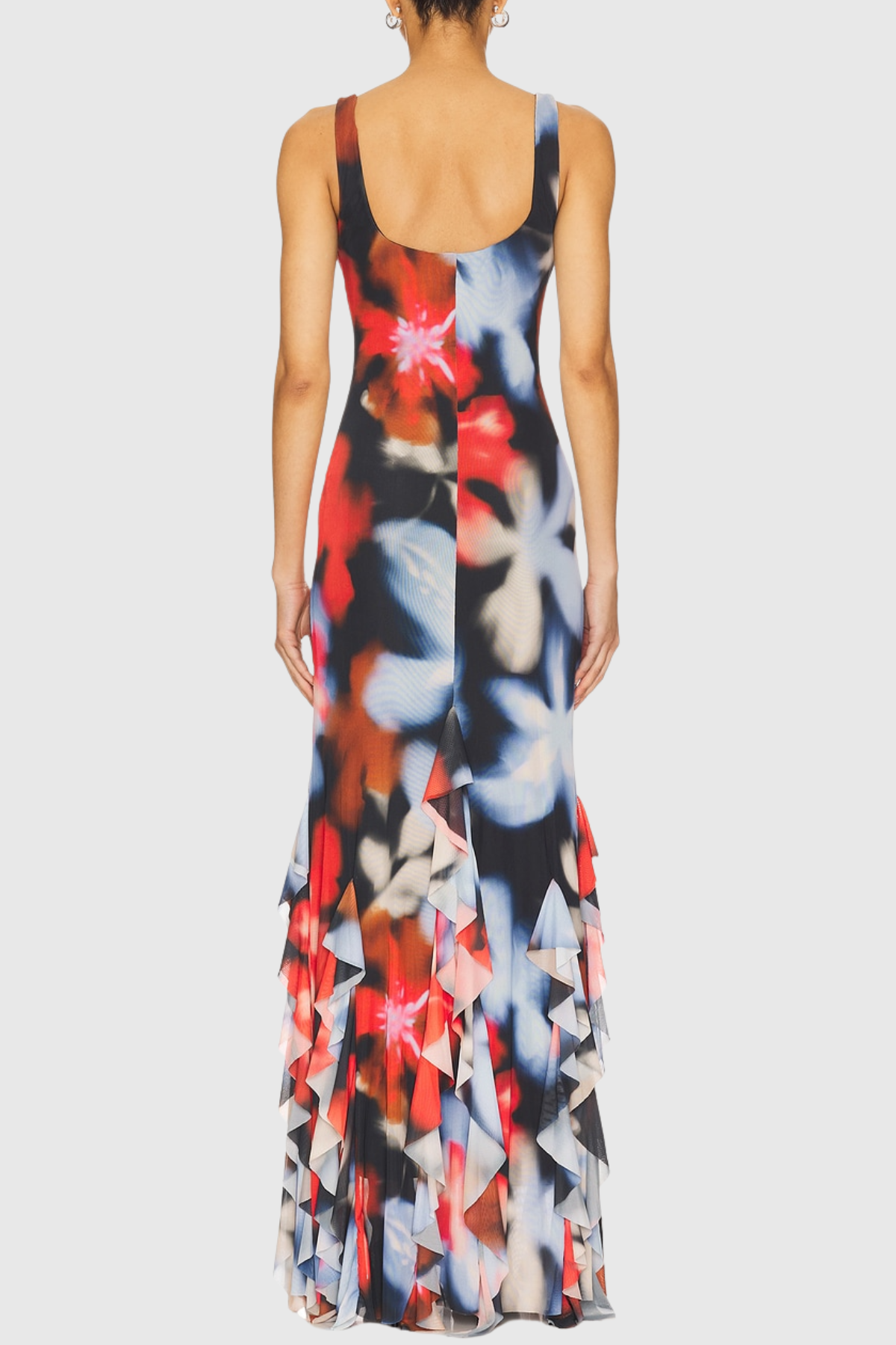 Nichola Floral Print Ruffle Maxi Dress