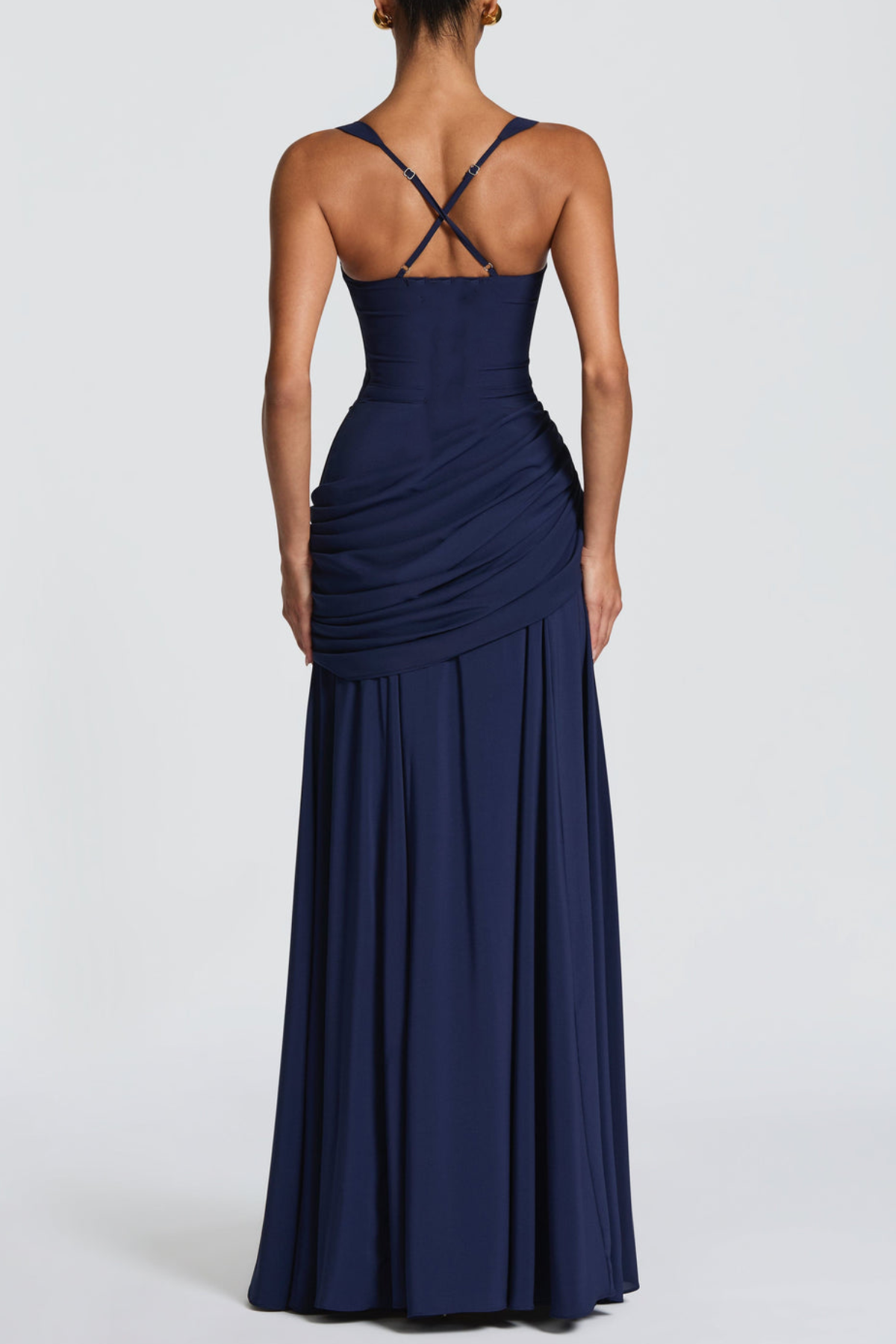 Nikoa Ruched Maxi Dress - Navy