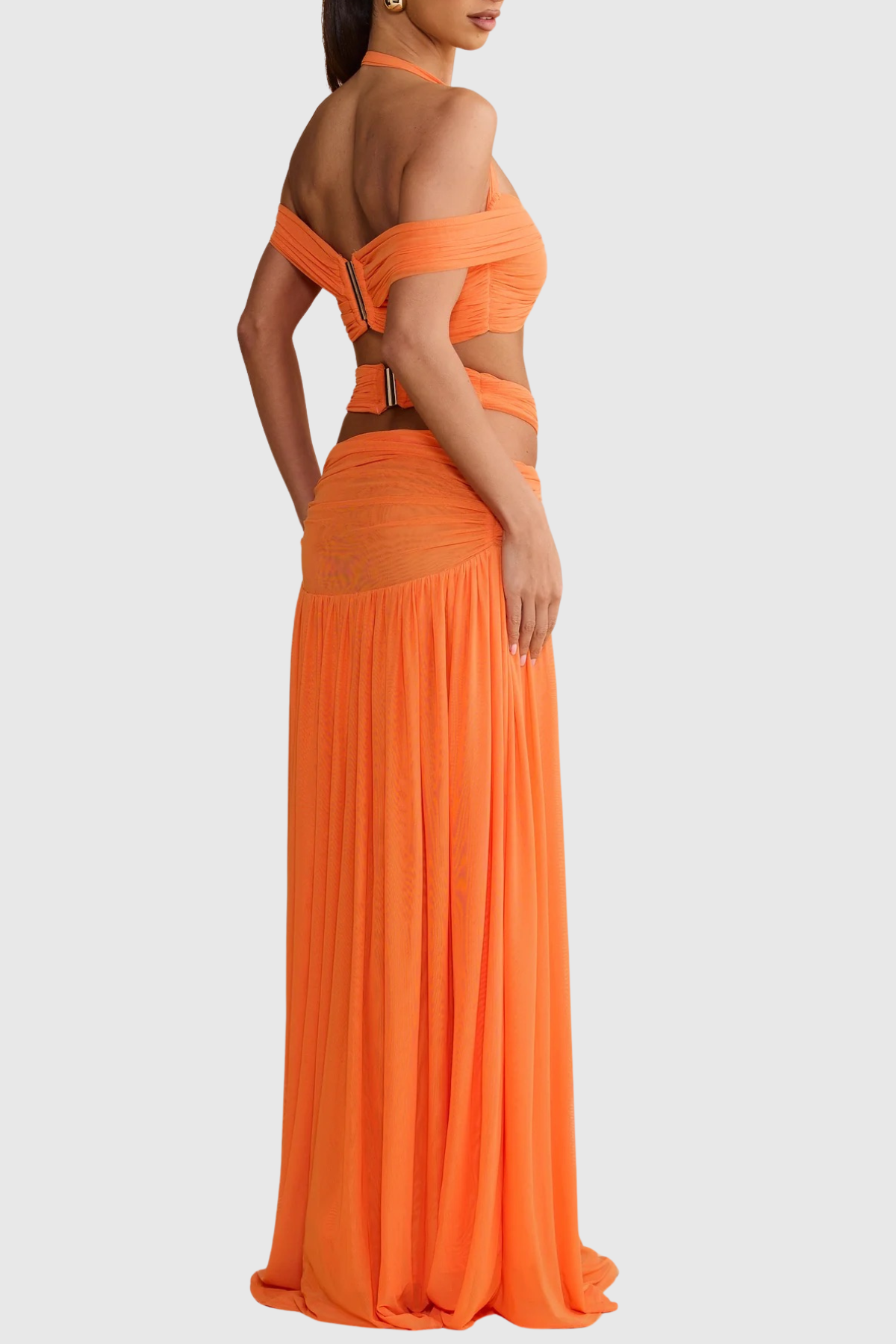 Nirvana Halter Top & Maxi Skirt Set - Orange