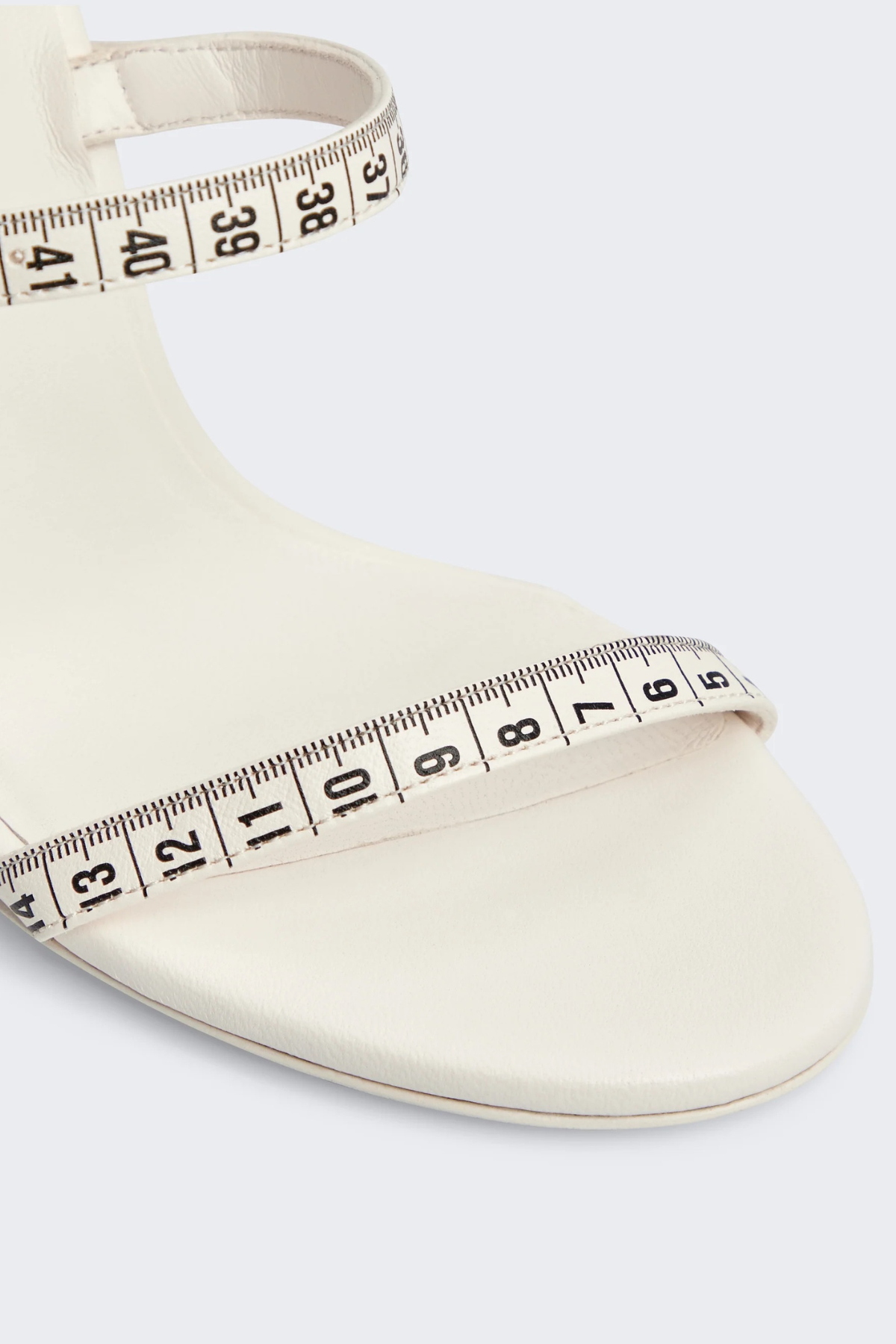 Norma Measuring Tape Heeled Sandals - White