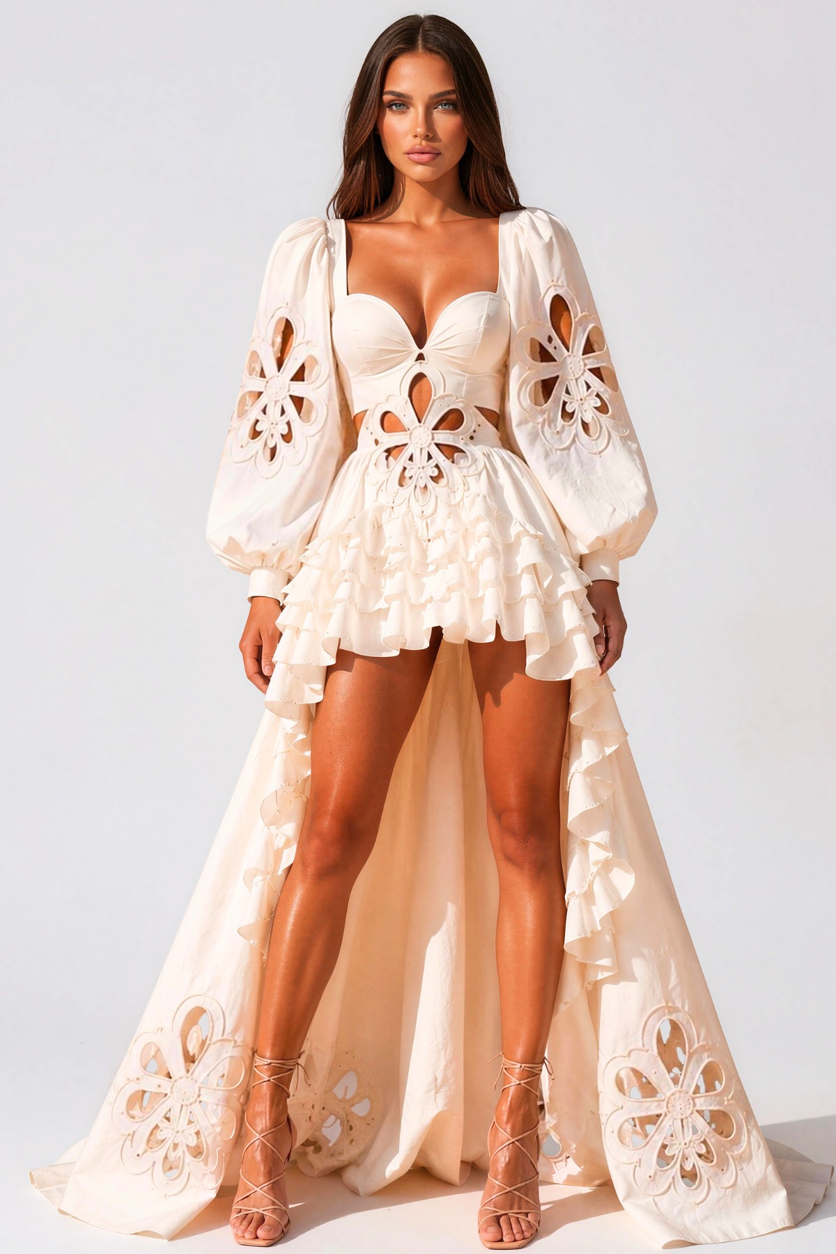 Noxia Cutout Ruffle Maxi Dress