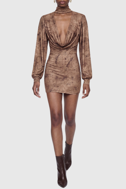 Nucio Cutout Plunge Mini Dress