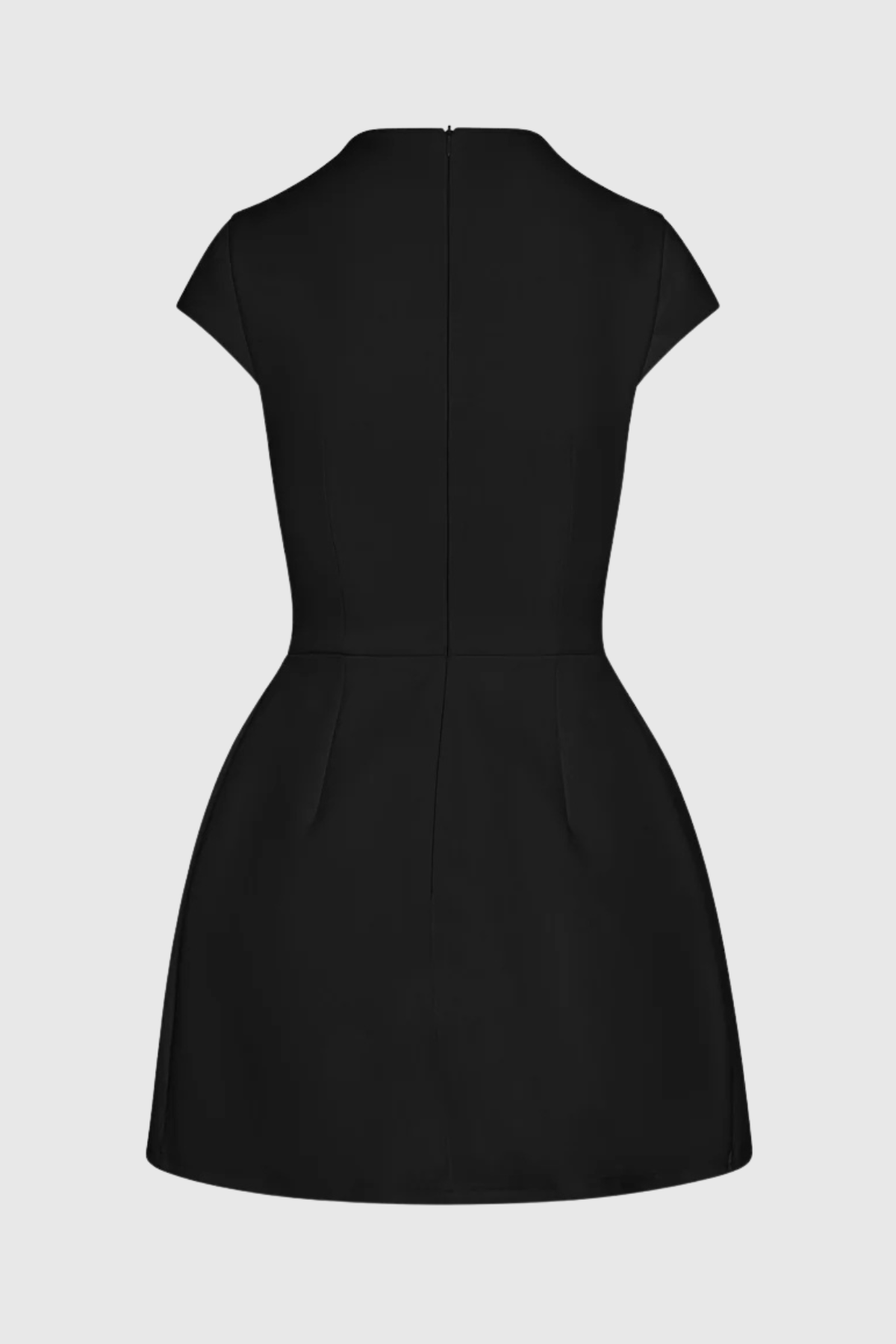 Octavia Cap Sleeve Pocket Mini Dress - Black