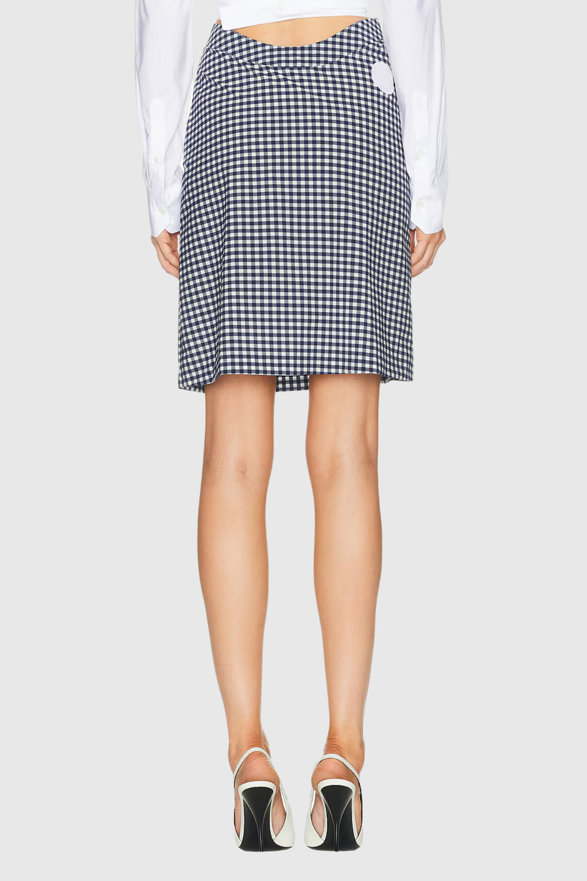 Okalyn Plaid Curved Mini Skirt