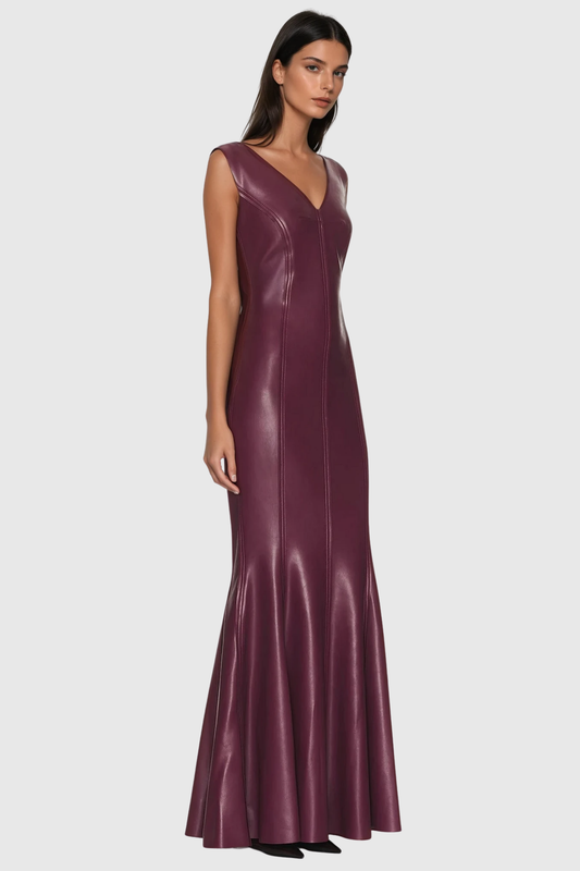 Ollie Sleeveless Leather Maxi Dress