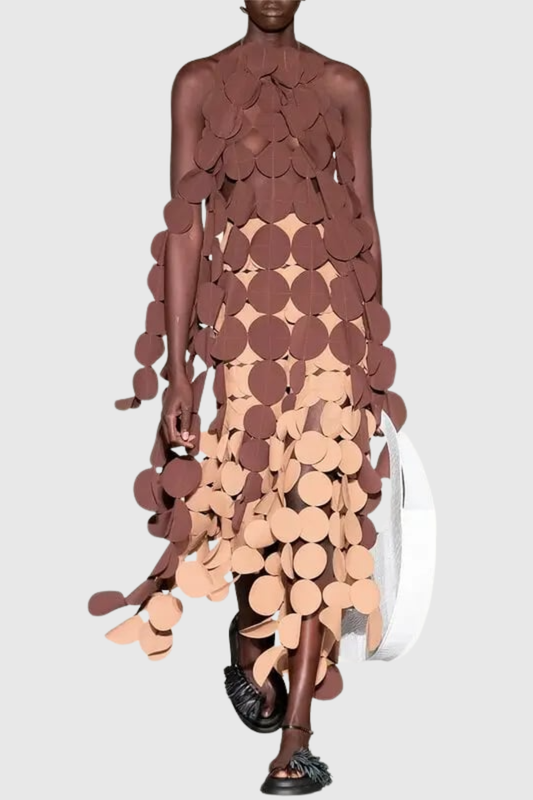 Osman Halter Circle Top - Brown