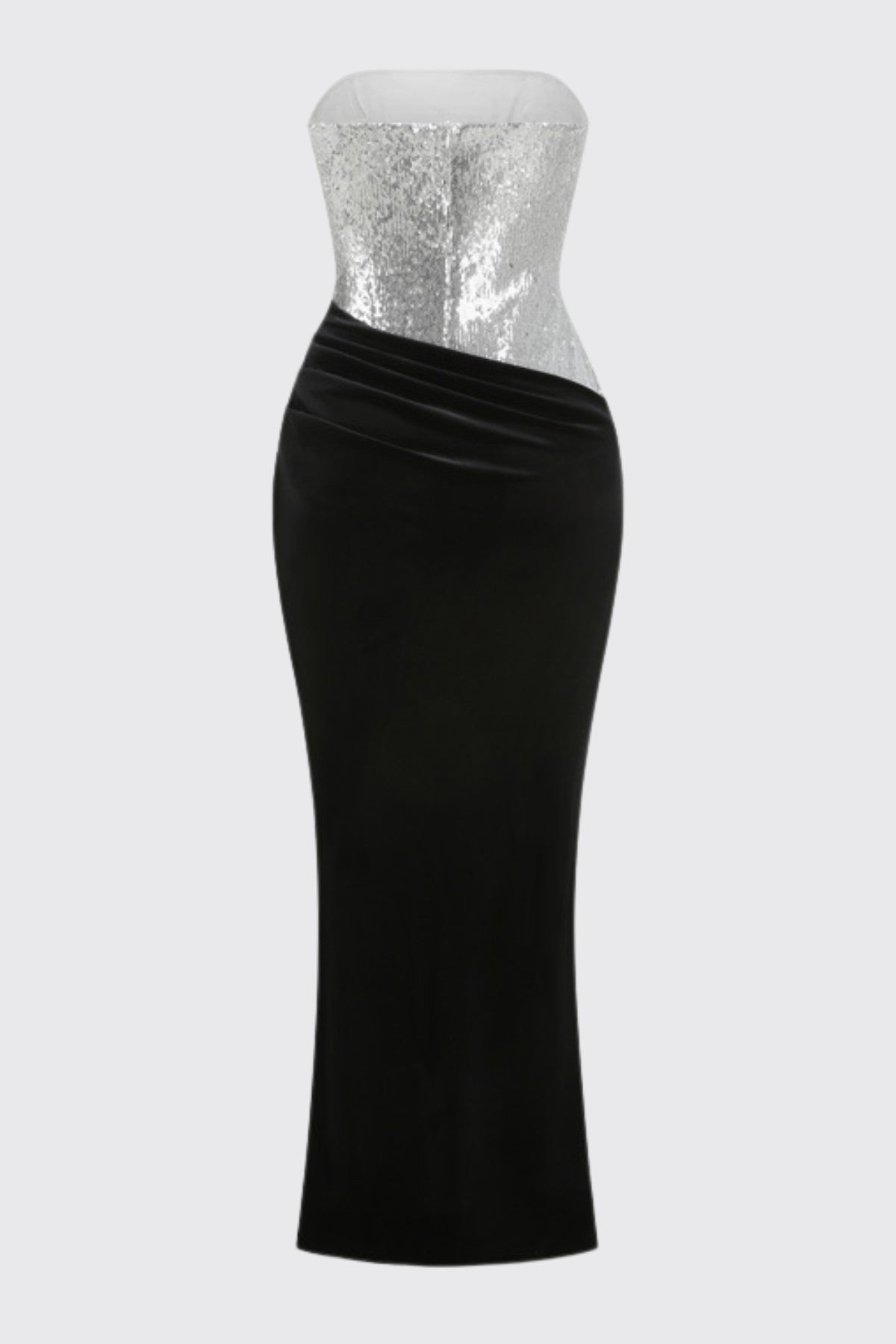Othell Sequin Strapless Velvet Maxi Dress