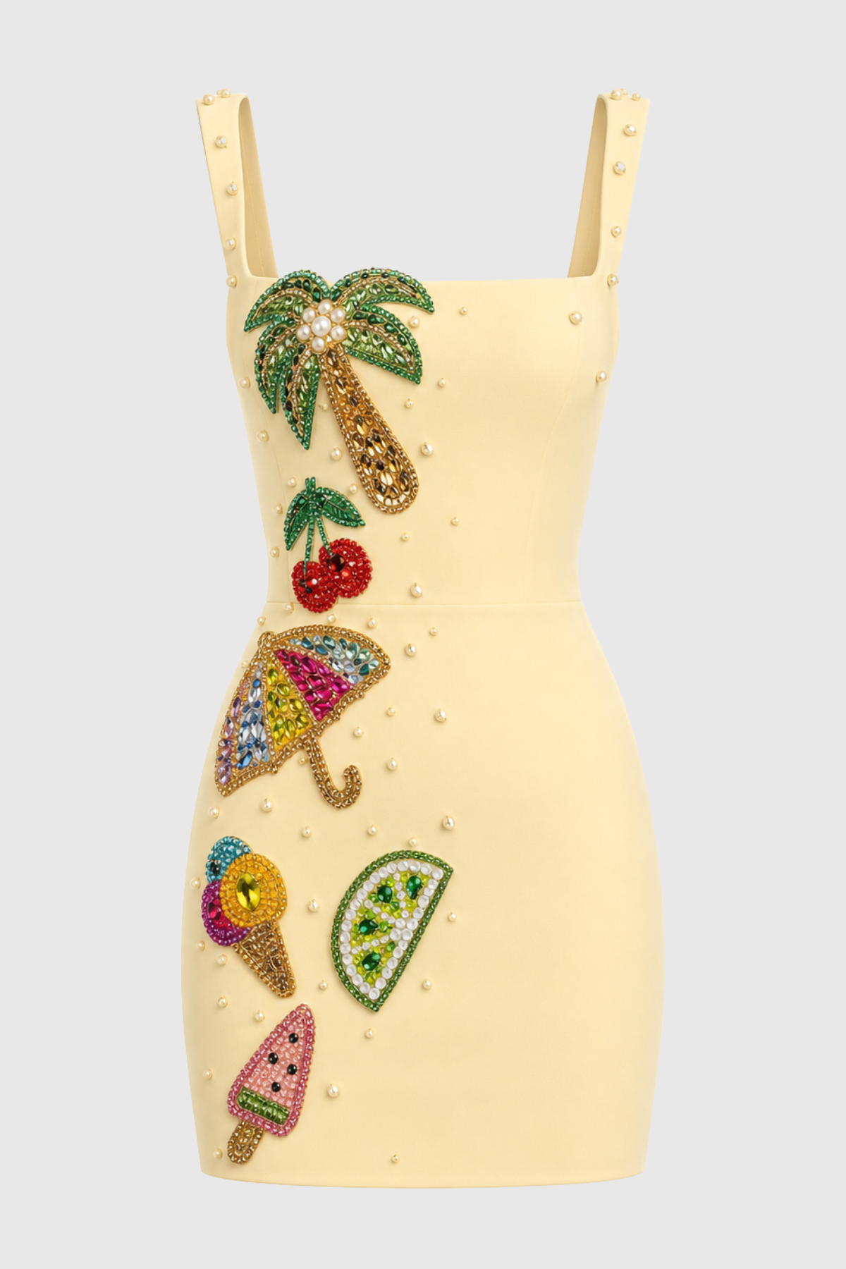 Ottolia Palm Crystal Embellished Mini Dress