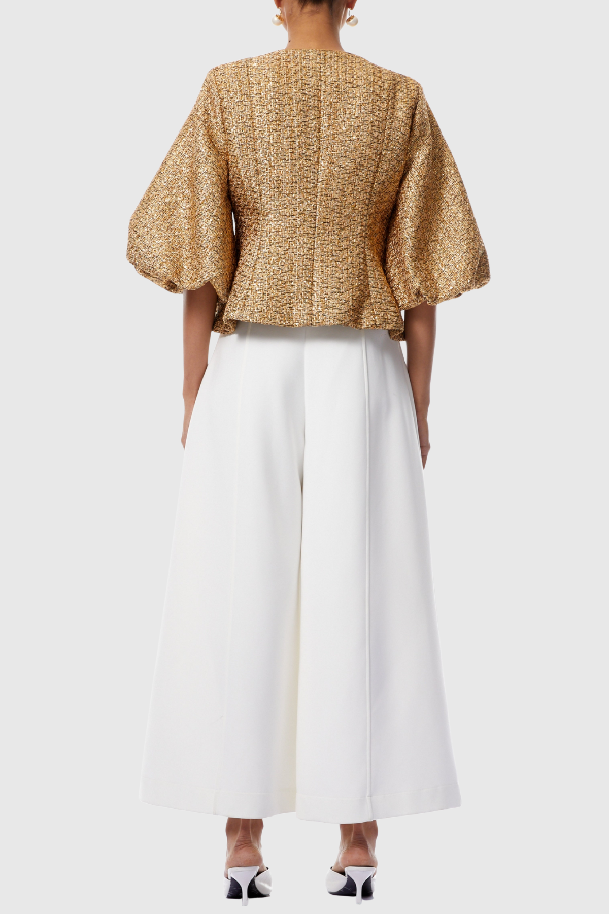 Pabo Gold Sequined Tweed Jacket
