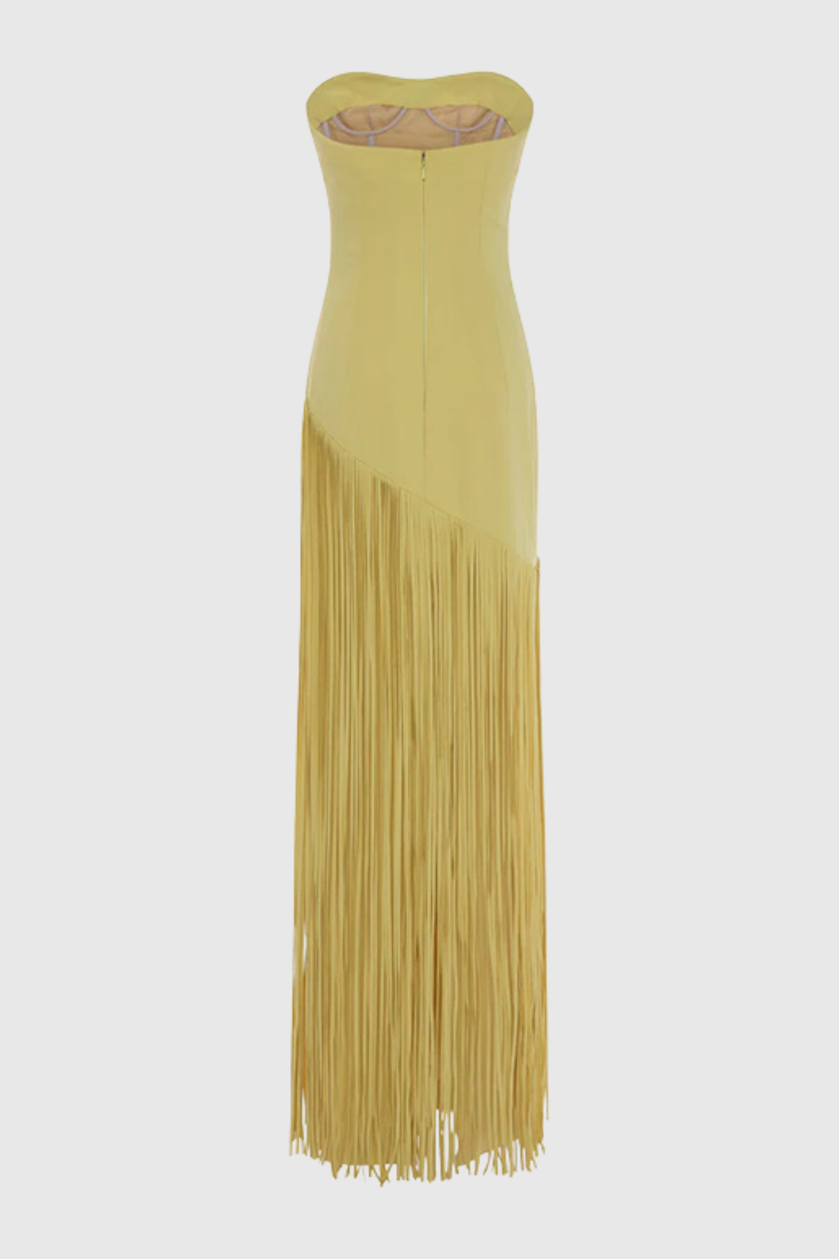 Pacifia Fringe Shawl Maxi Dress - Yellow