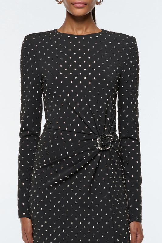 Paislee Crystal Embellished Gathered Maxi Dress