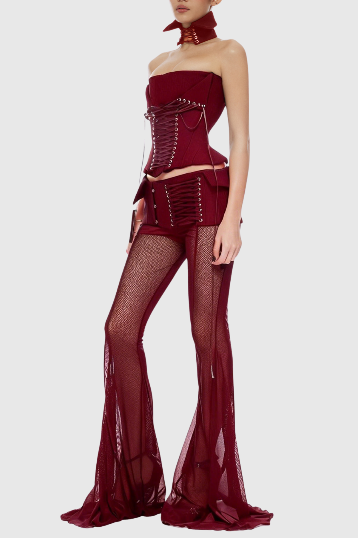 Pavati Lace Up Corset - Red