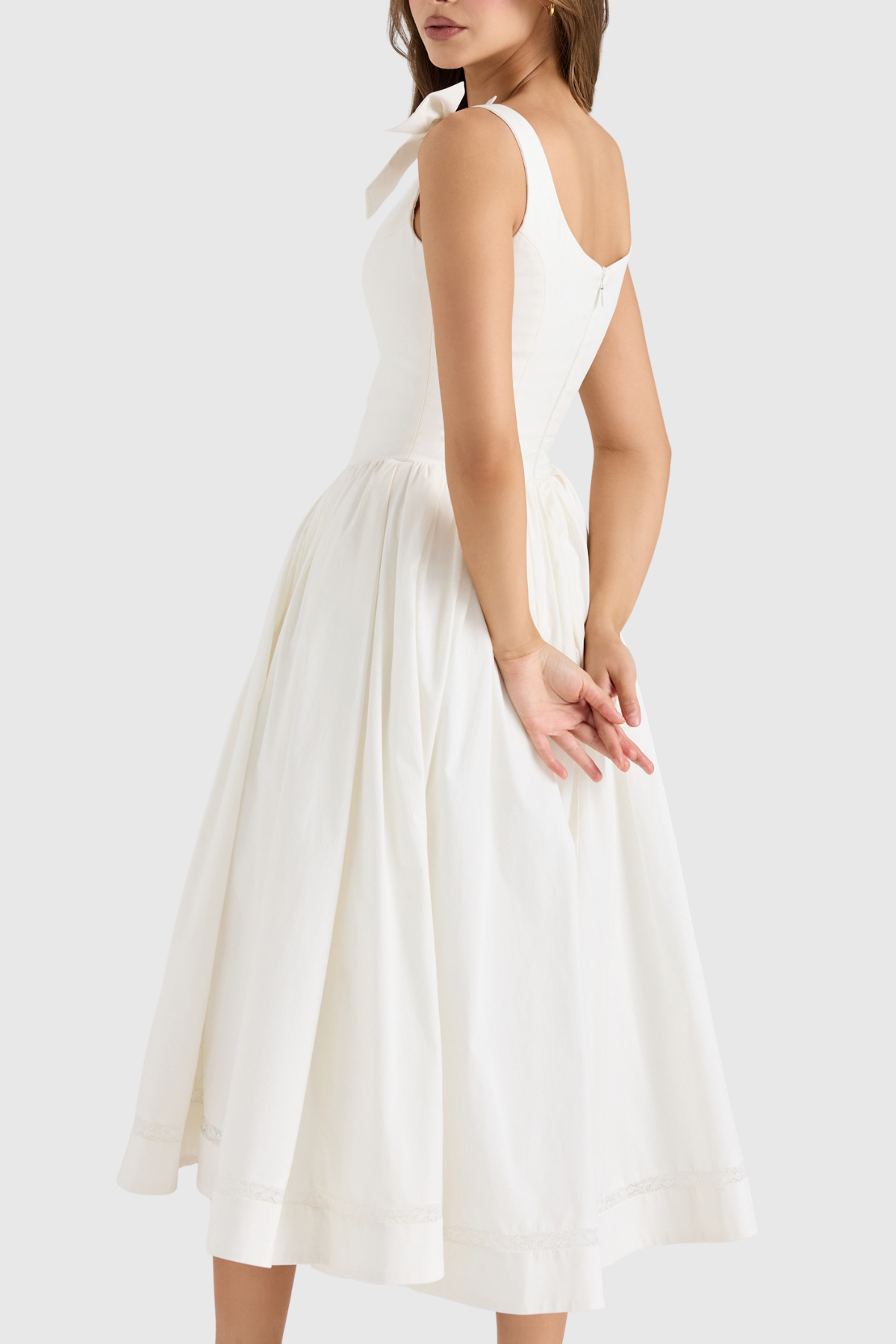 Poone Bow Corset Midi Dress
