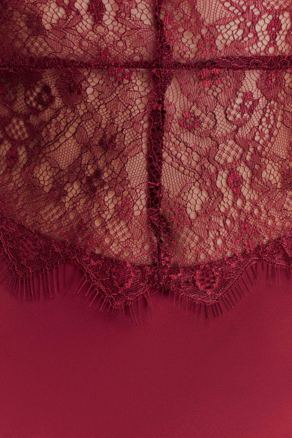 Priyal Lace Satin Maxi Dress - Wine