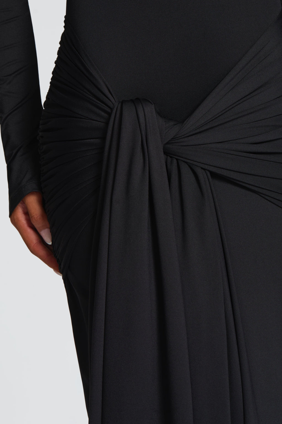 Raluca Cutout Draped Maxi Dress - Black