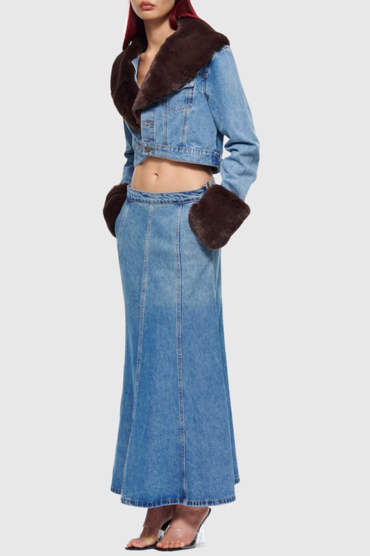 Rejoice Faux Fur Denim Jacket
