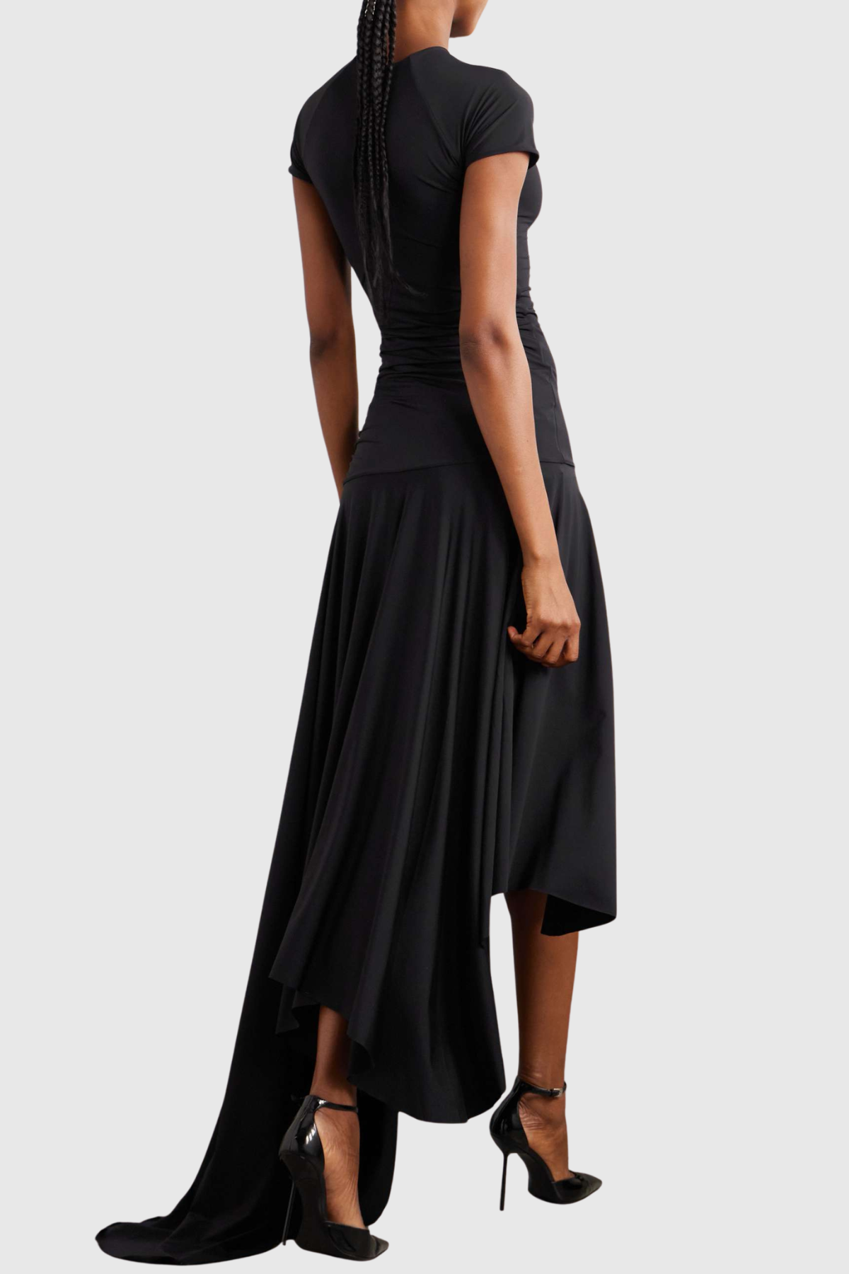 Riviera Asymmetric Maxi Dress - Black