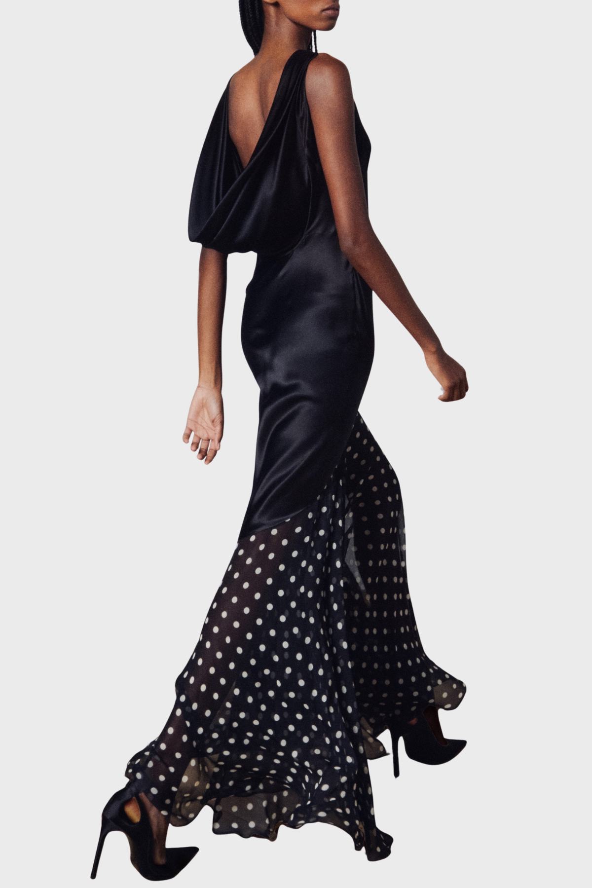 Roycia Sleeveless Polka Dot Backless Maxi Dress