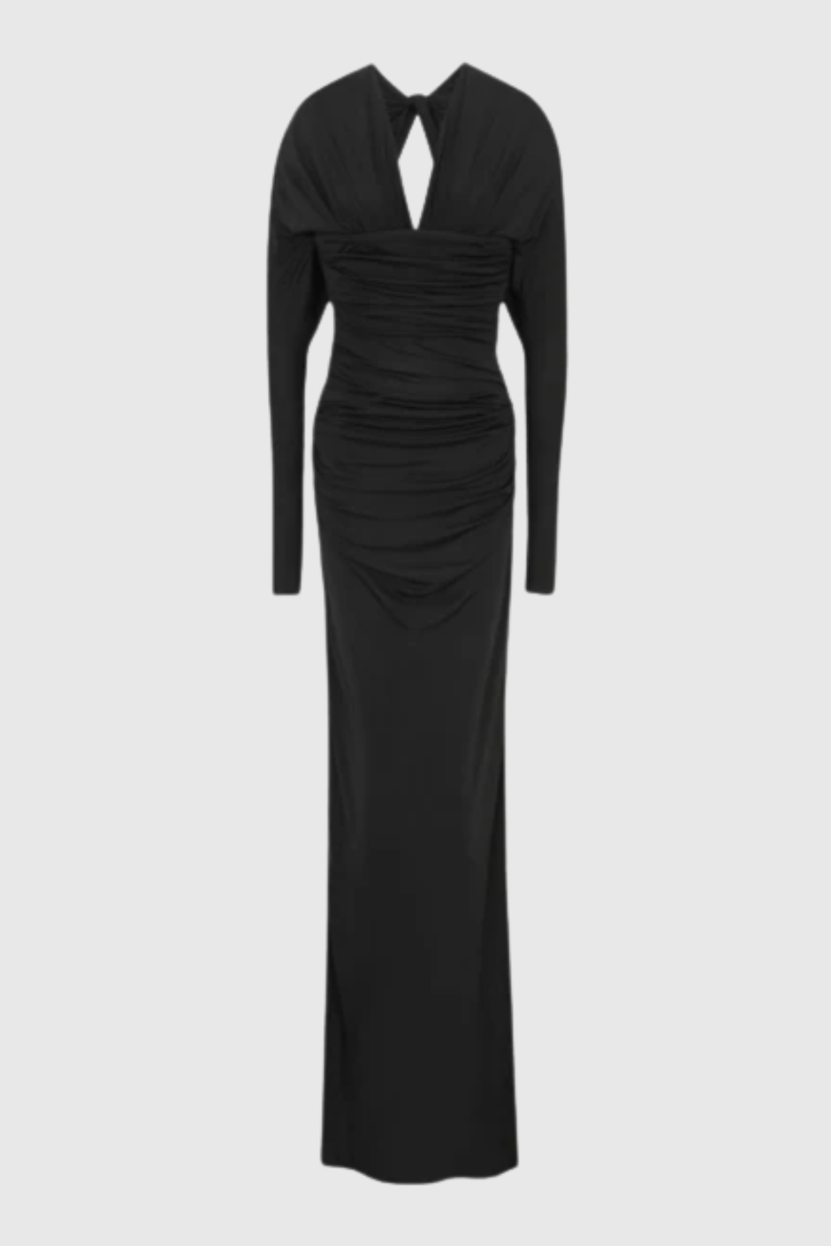 Sacha Cutout Ruched Maxi Dress - Black