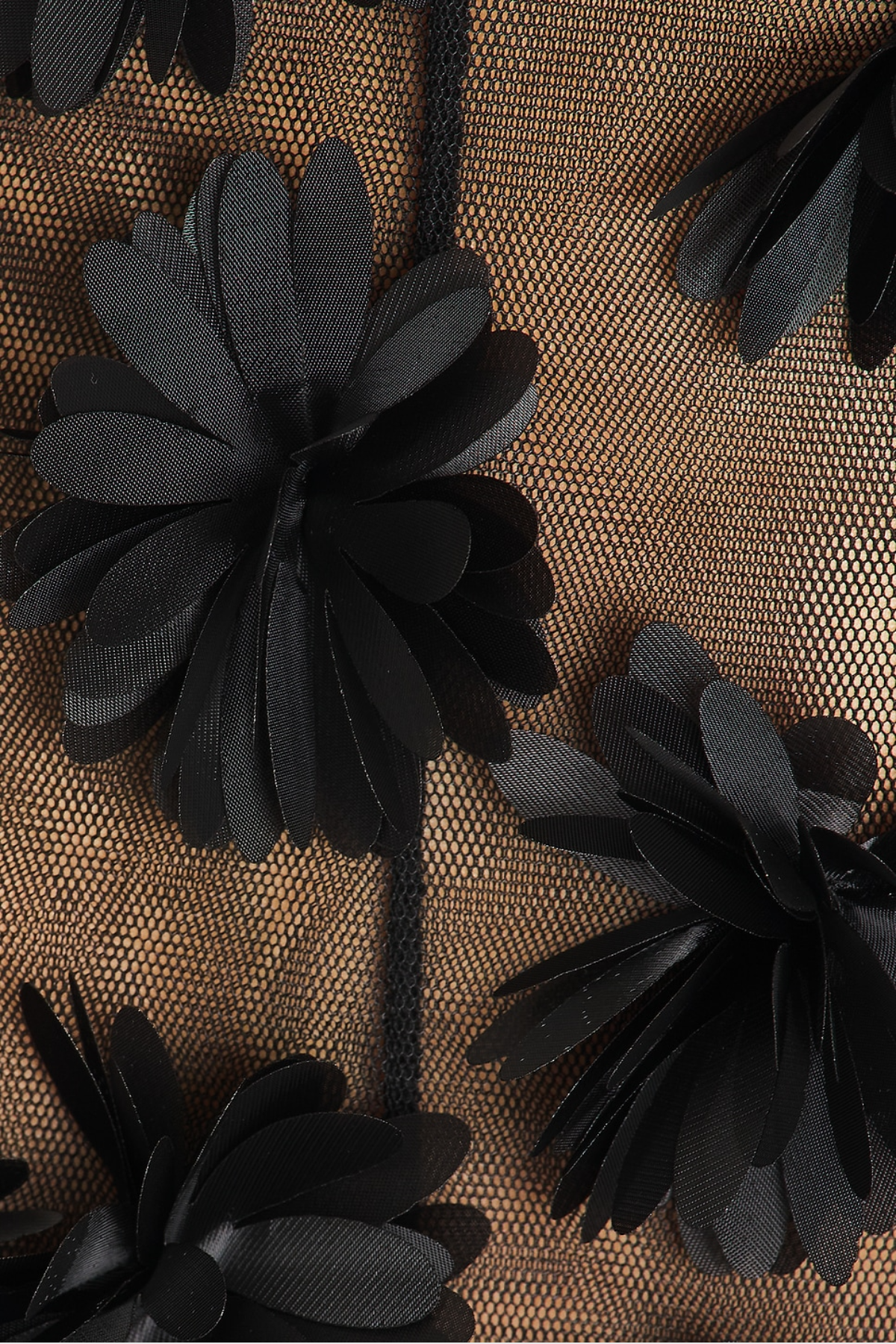 Samir Floral Appliqué Mesh Mini Dress - Black