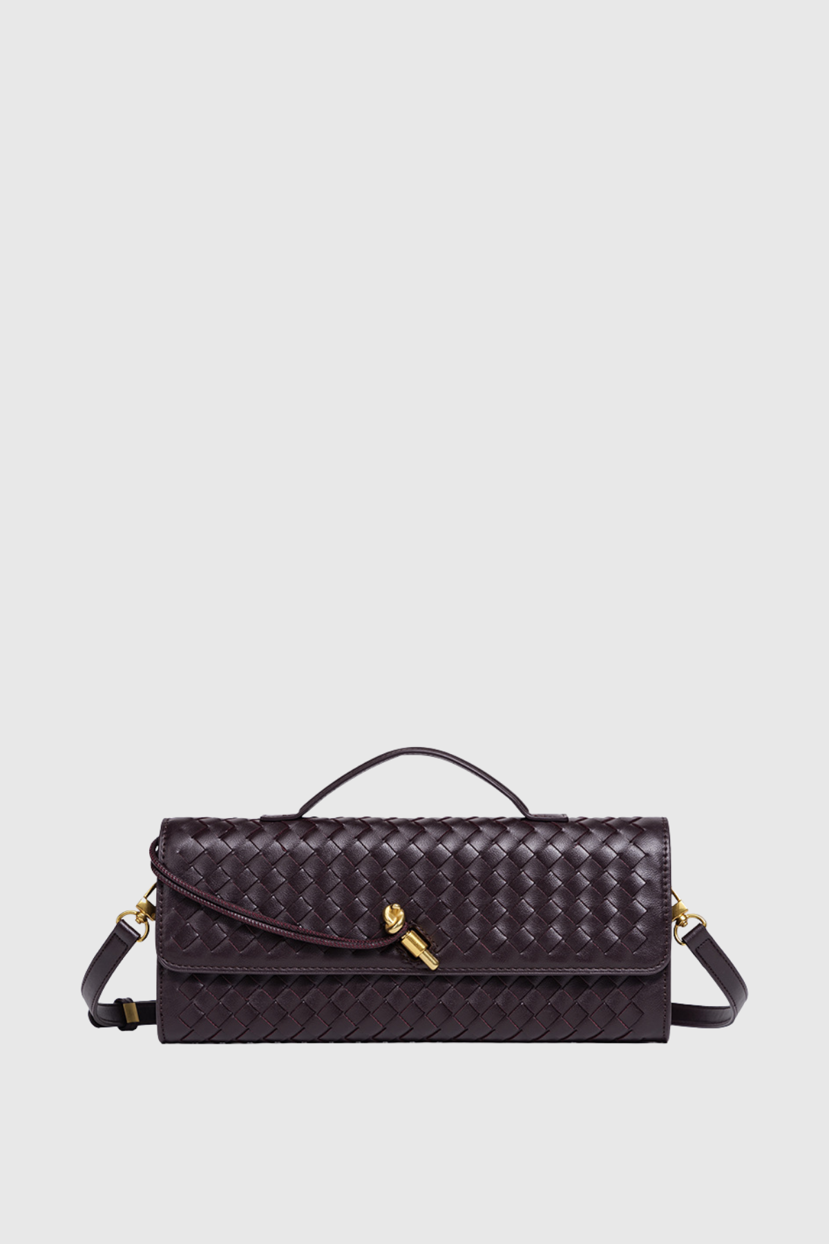 Samiya Woven Clutch Bag - Chocolate