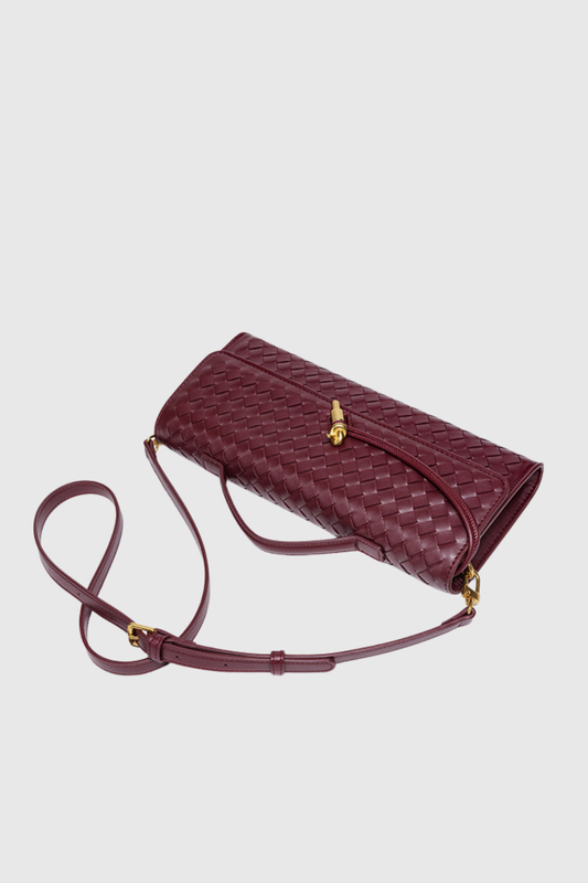 Samiya Woven Clutch Bag - Wine